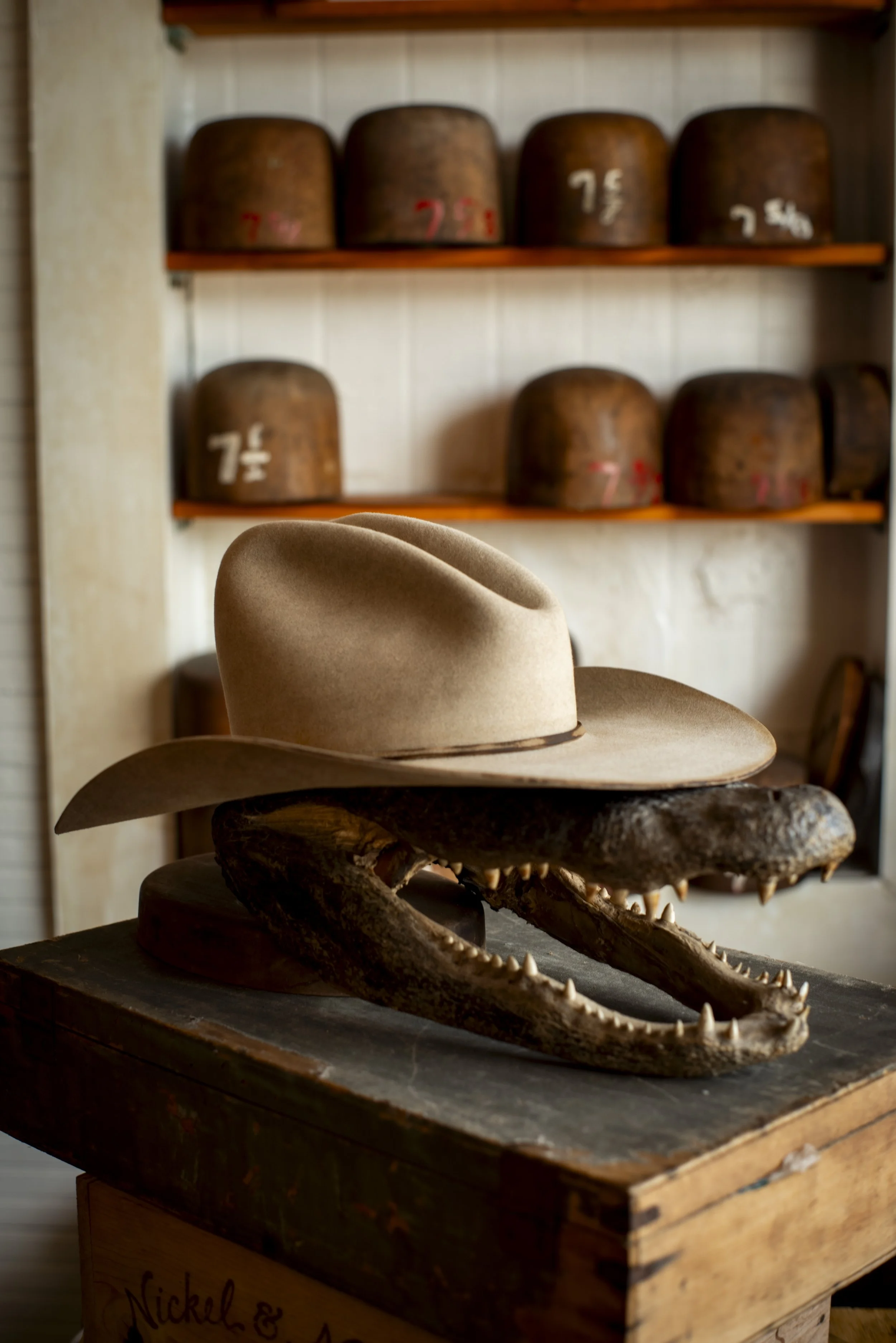 Custom cowboy hat made for Willie Nelson in Florida by Til Death Hat Co in Ybor, Tampa. Best Ybor Shop, Best Florida Hat Shop, Better Than a Hat Bar. Boho, Tecovas, Coastal.