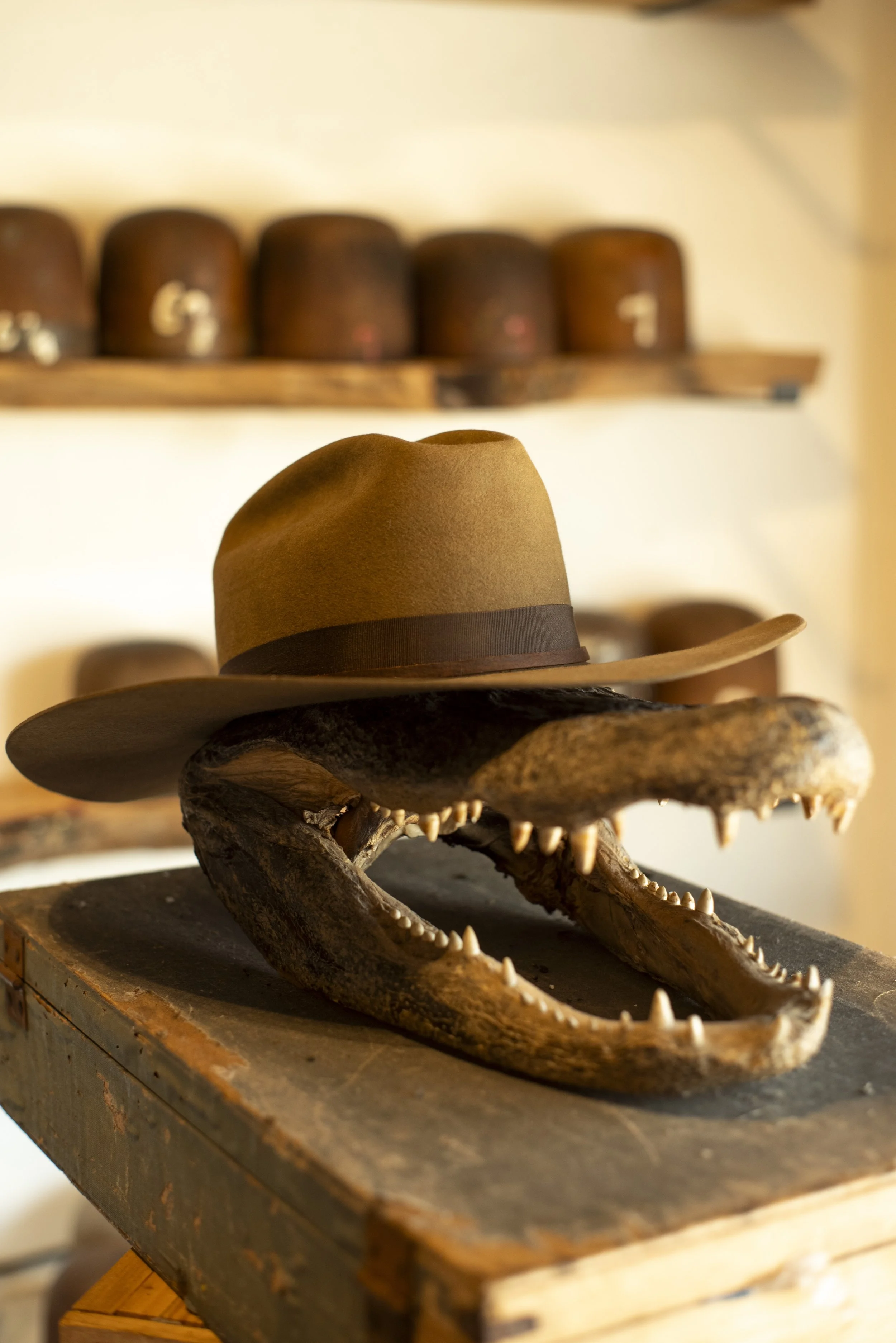 Custom beaver fur felt cowboy western hat in  made in Ybor, Tampa, Florida by Til Death Hat Co. Best Ybor Shop, Best Florida Hat Shop, Better Than a Hat Bar. Boho, Tecovas, Coastal.