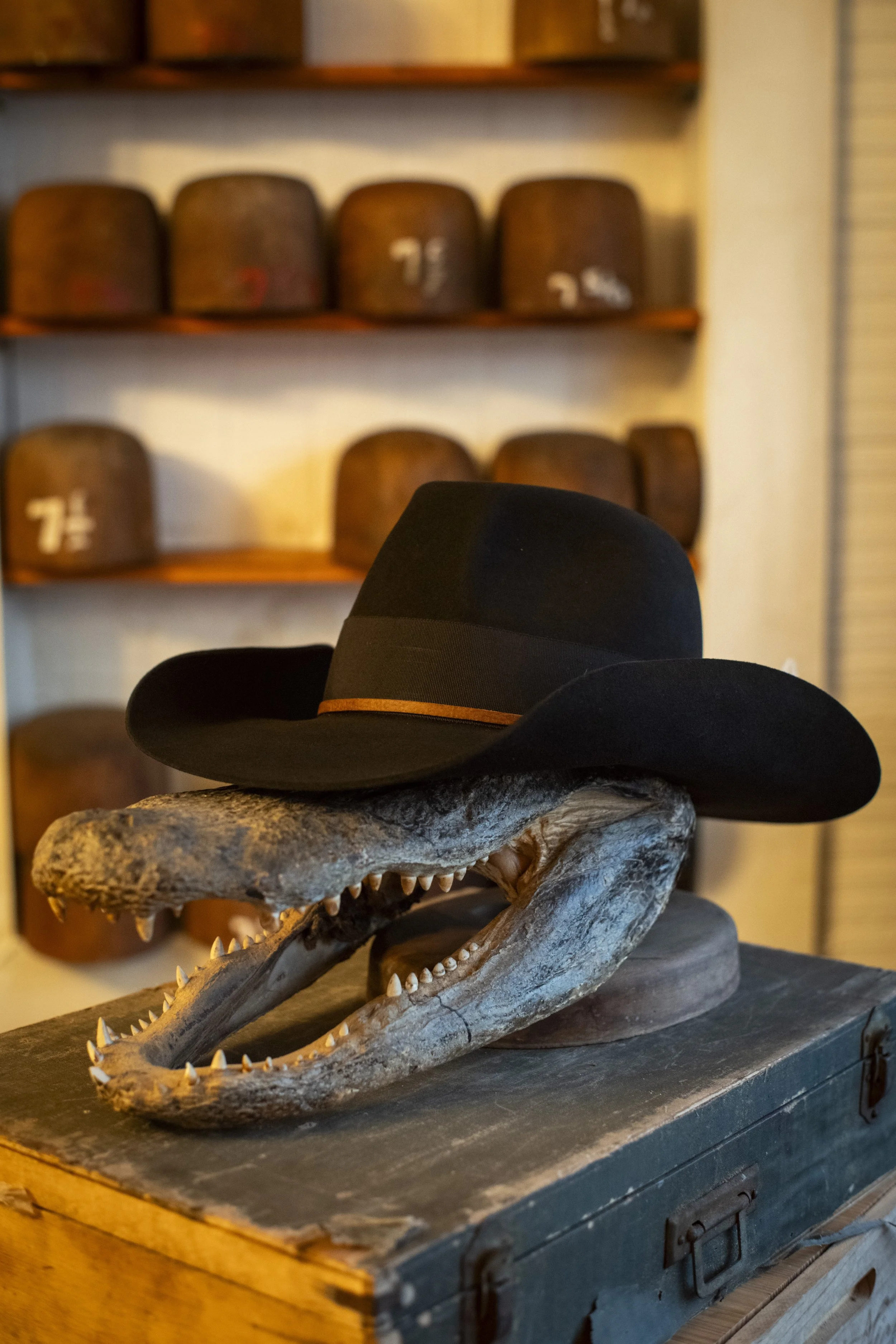 Custom cowboy hat made for Melissa Etheridge in Florida by Til Death Hat Co in Ybor, Tampa. Best Ybor Shop, Best Florida Hat Shop, Better Than a Hat Bar. Boho, Tecovas, Coastal.
