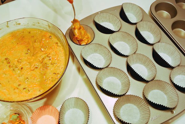 Tarta de zanahoria en formato magdalena