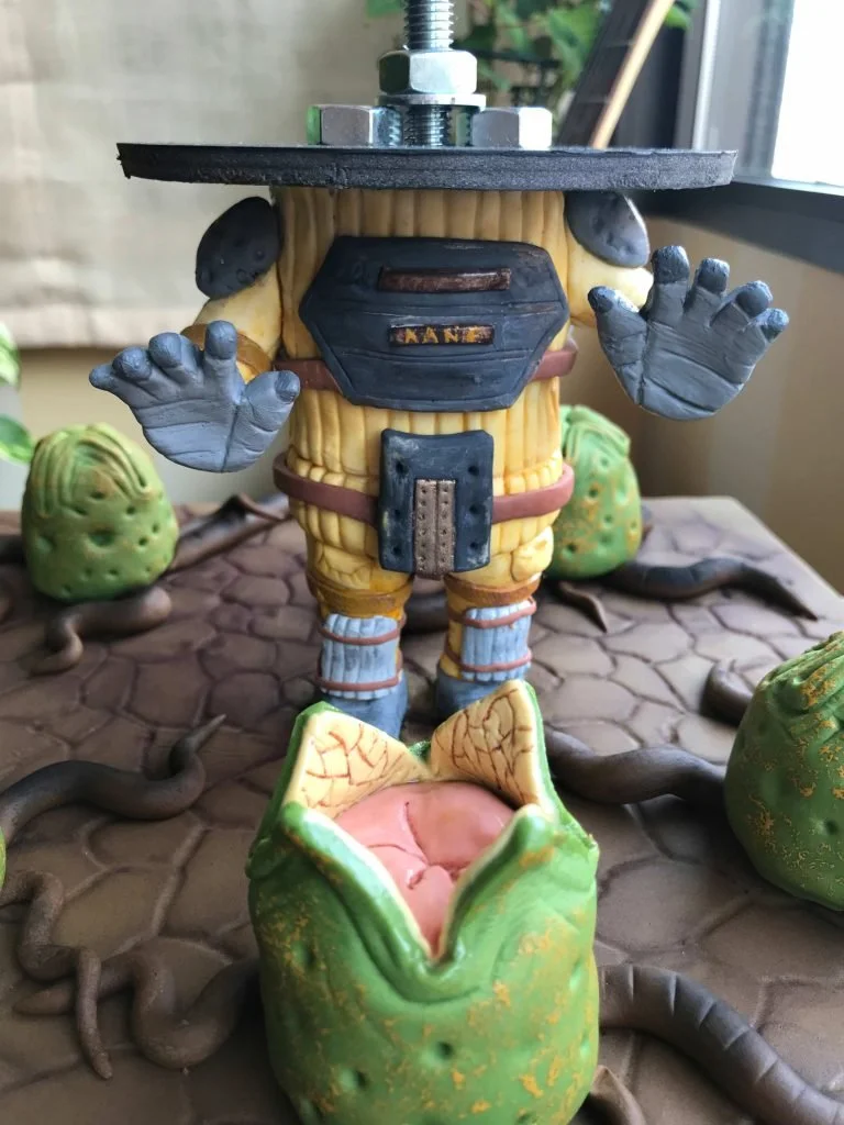 Cuerpo pintado de la tarta alien
