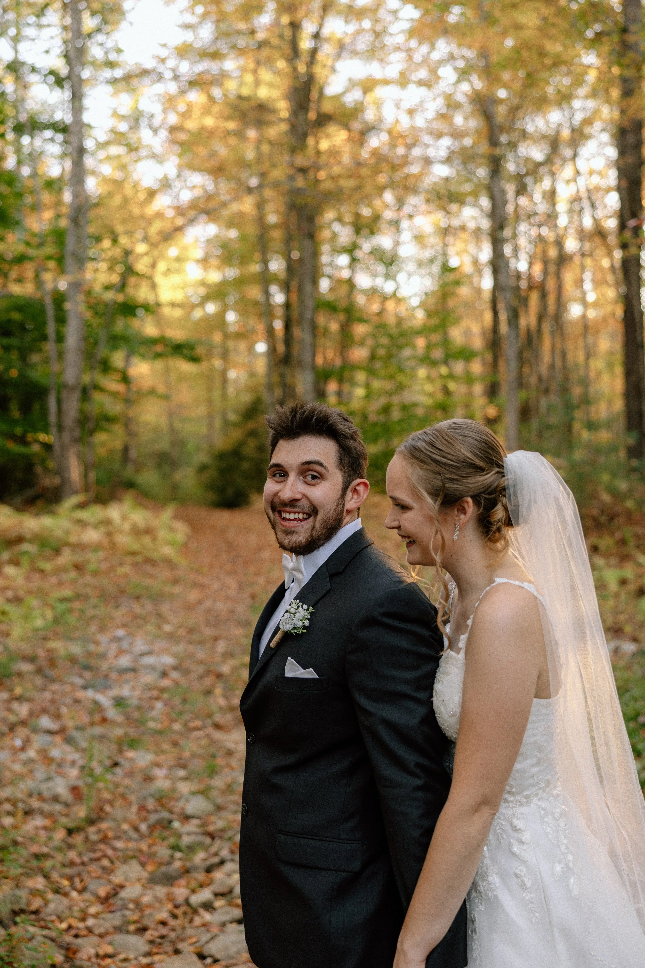 Fall Maine Wedding Couple Portrait