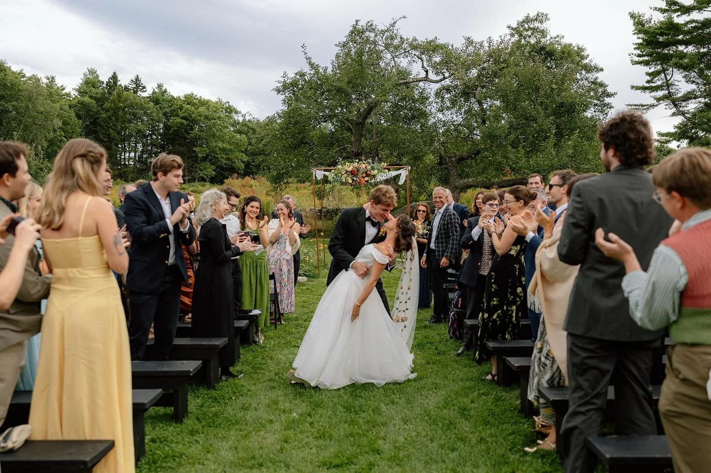 Still thinking about this one. Pure joy from start to finish. 

Bride &amp; Groom: @lauraipsumdolor and @peachylucci 
Venue: @topslfarm 
Day-of Coordinator: @willavaughan 
Florist: @lazyacresfarm 
Strings: @seacoast_ceremonial_music 
DJ: @jamsfrrever