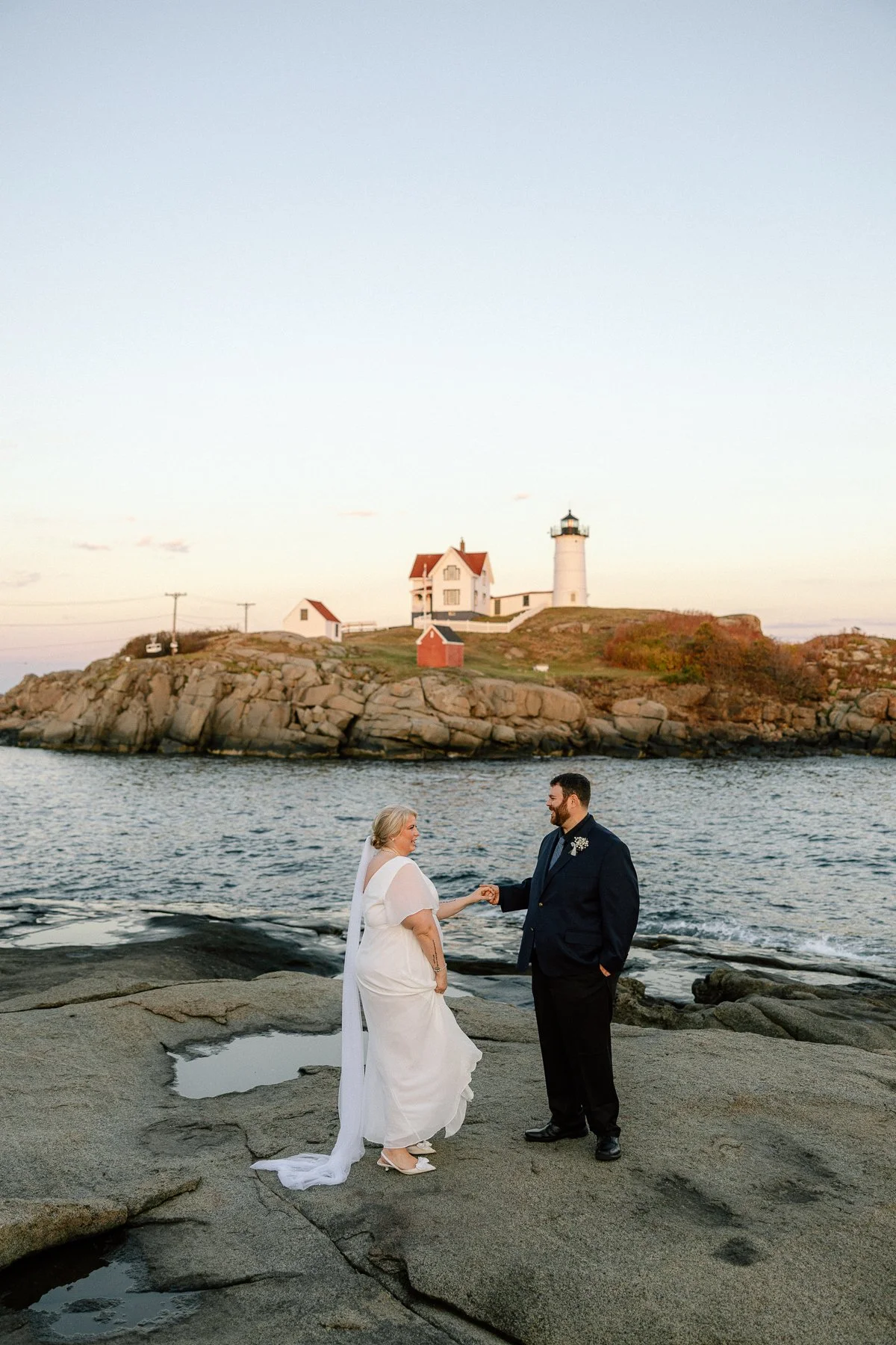 Nubble Lighthouse Wedding Portrait