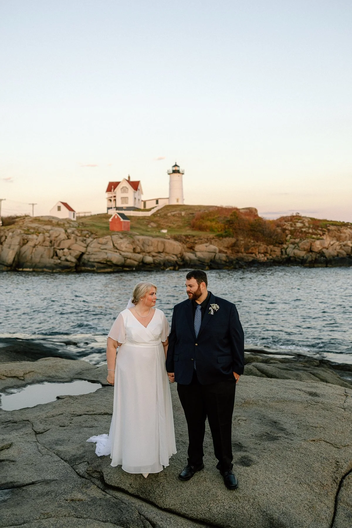 Nubble lighthouse wedding portraits
