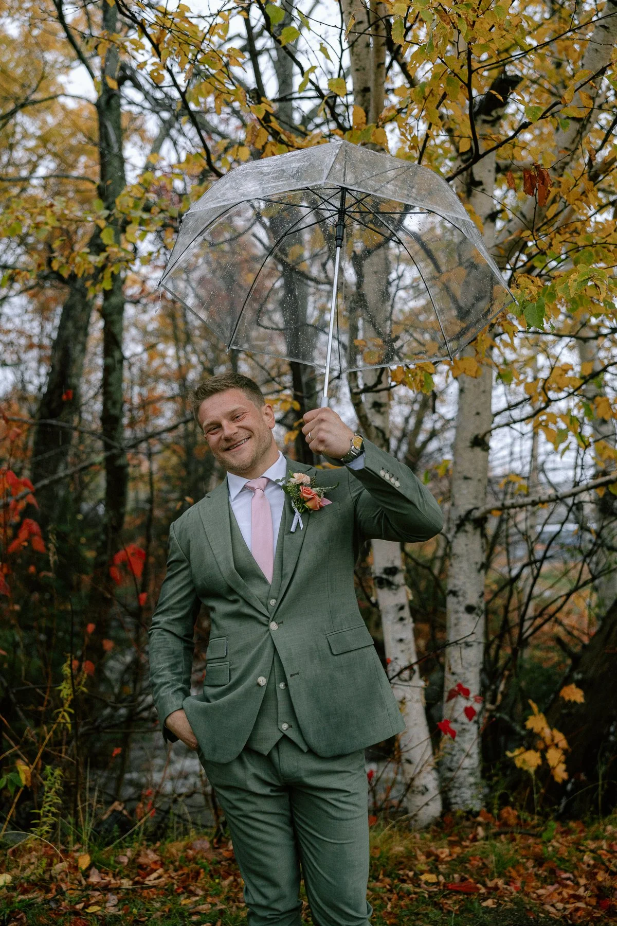 Rainy day Western Maine Wedding