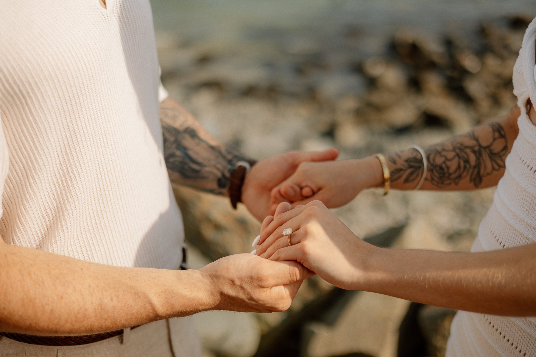 Maine Lighthouse Proposal, Cliff walk Engagement Photography