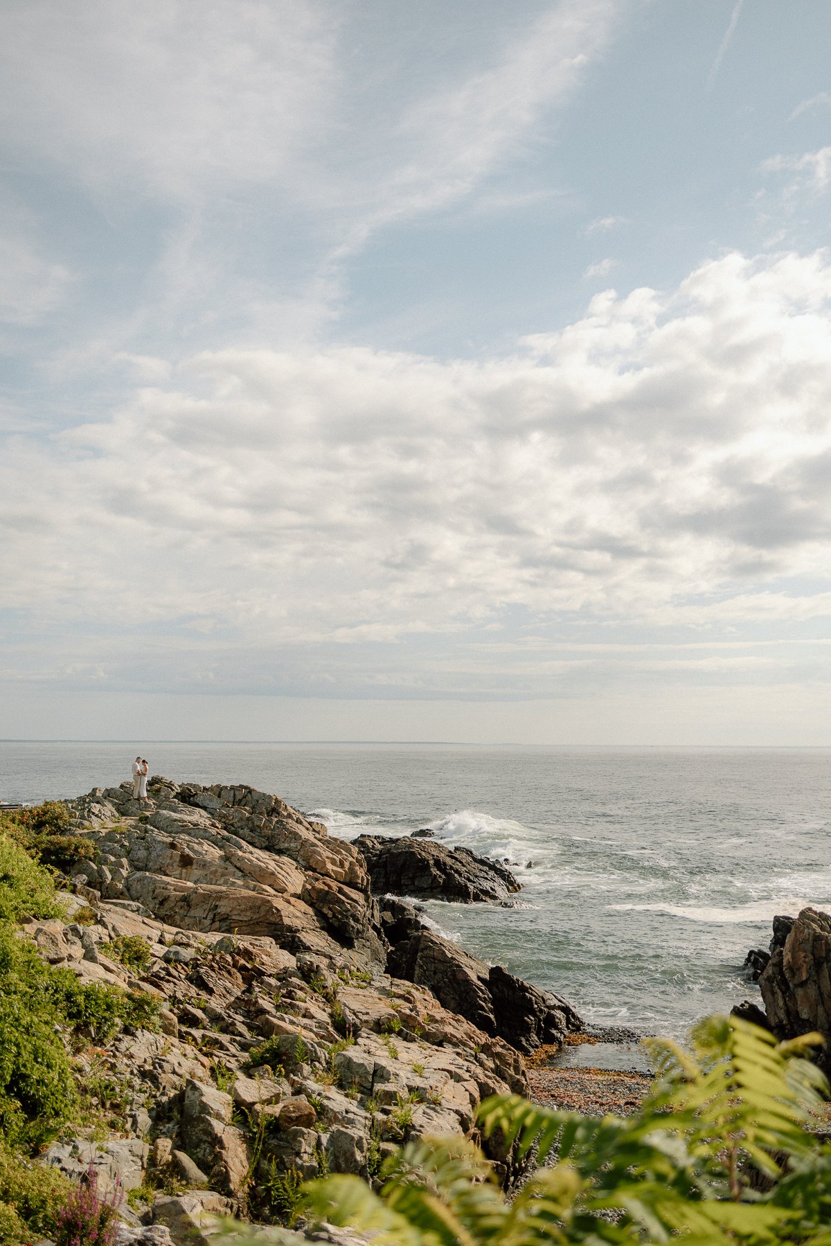 Maine Lighthouse Proposal, Cliff walk Engagement Photography