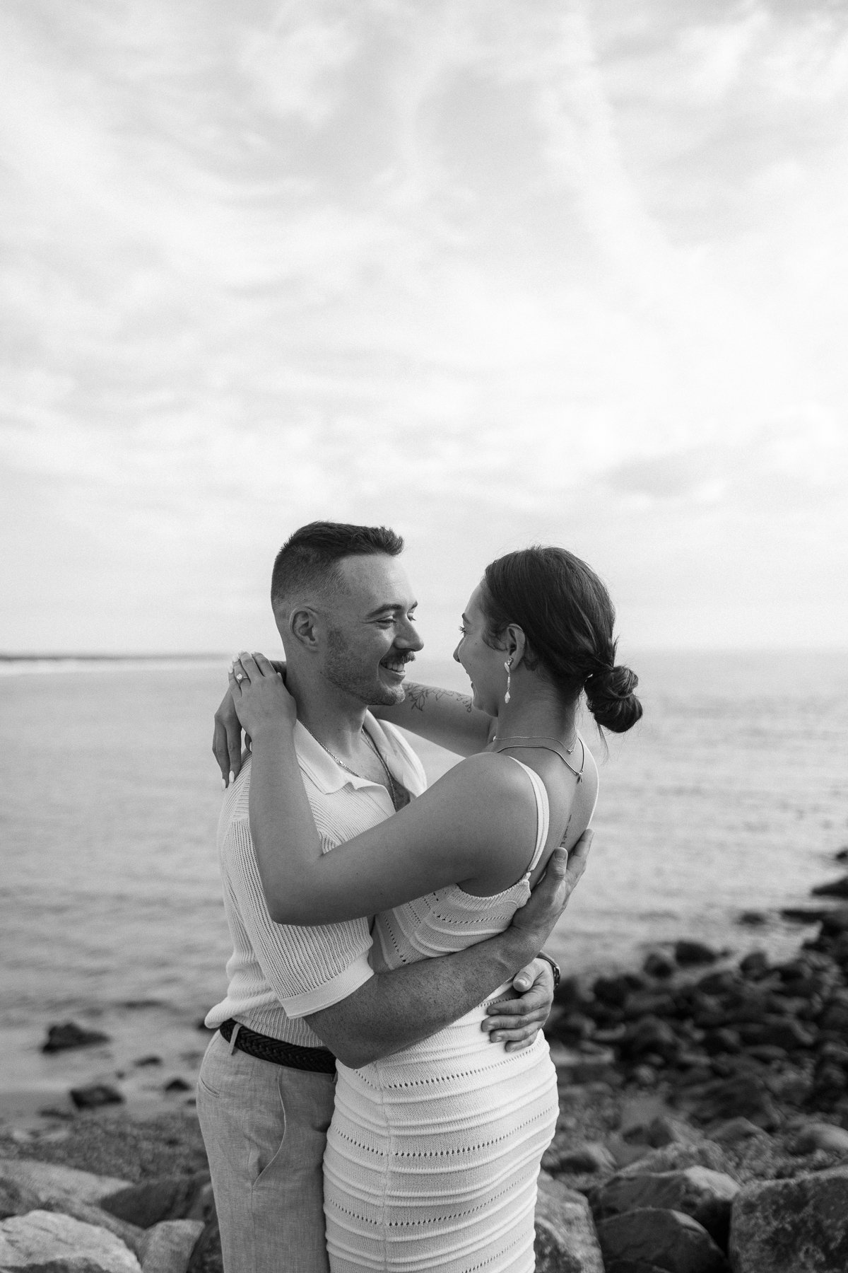 Maine Lighthouse Proposal, Cliff walk Engagement Photography