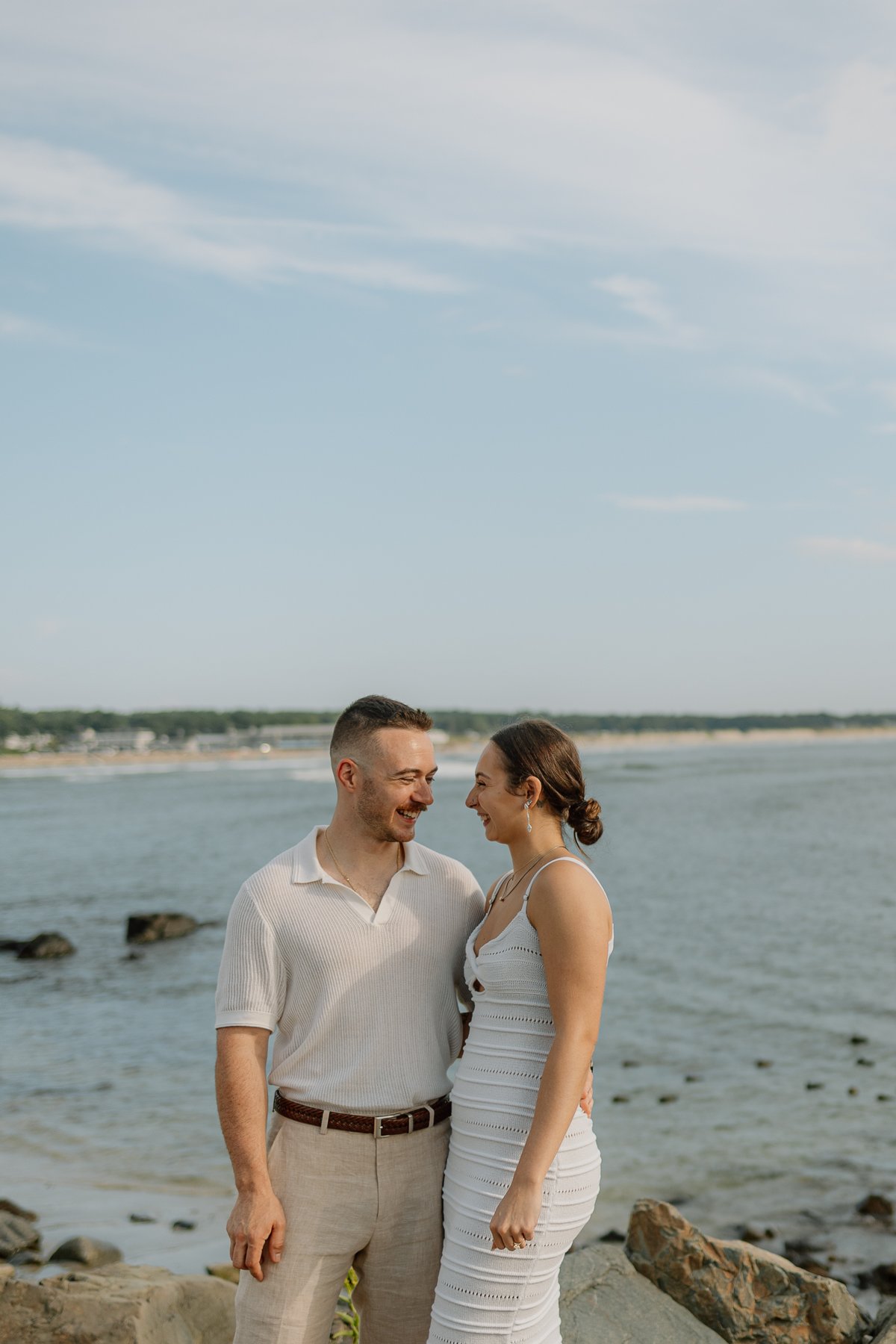 Maine Lighthouse Proposal, Cliff walk Engagement Photography