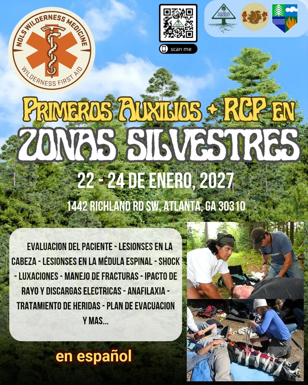Wilderness First Aid + CPR/ Primeros auxilios + RCP en Zonas Silvestres 