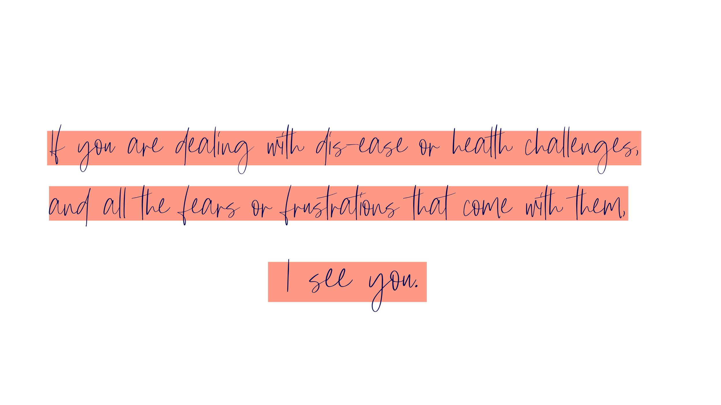 Inspirational quote about health, fear, and selling oneself. The text reads: "If you are dealing with dis-ease or health challenges, and all the fears or frustrations that come with them, I sell you." The quote is overlaid on a black background with pink and purple handwritten-style text.