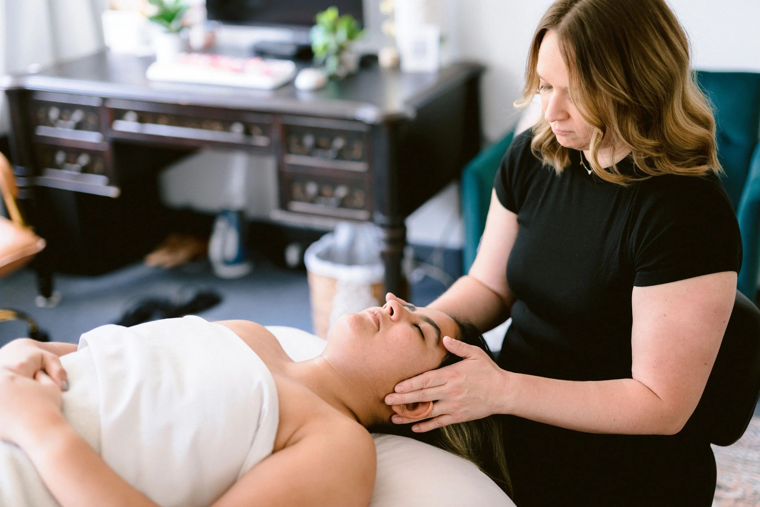 Massage therapy session at Colysa Therapies