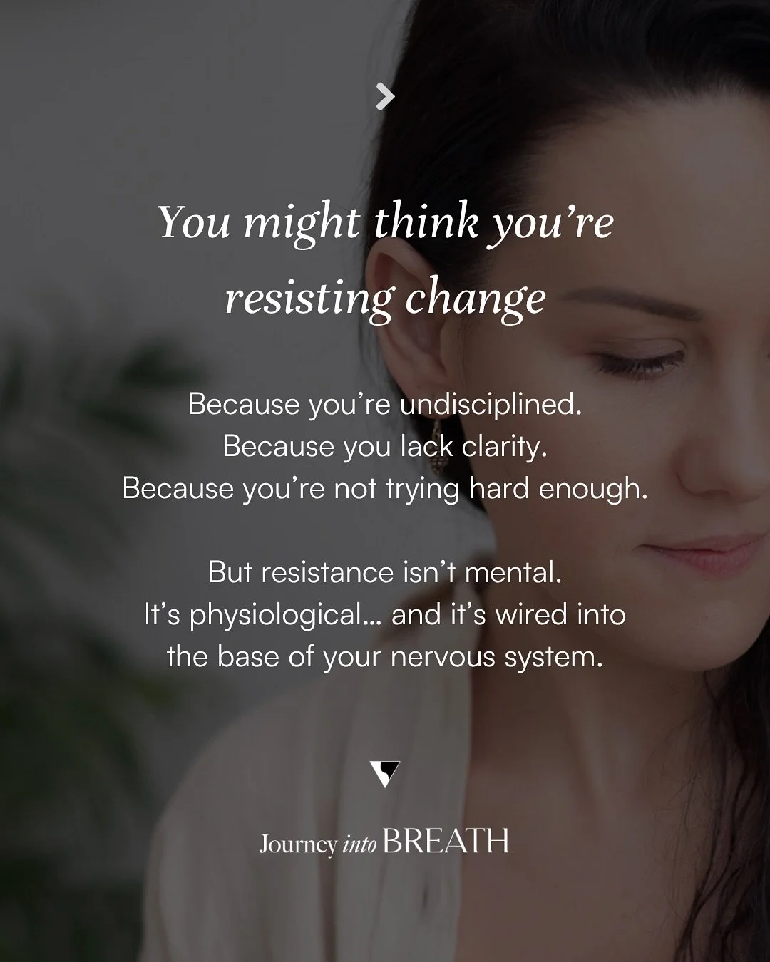 So often we mistake resistance for weakness.
We call ourselves undisciplined, unclear, or not trying hard enough.
But the truth is &mdash; resistance is not a mental flaw. It&rsquo;s a physiological response.

Your nervous system is designed to prote