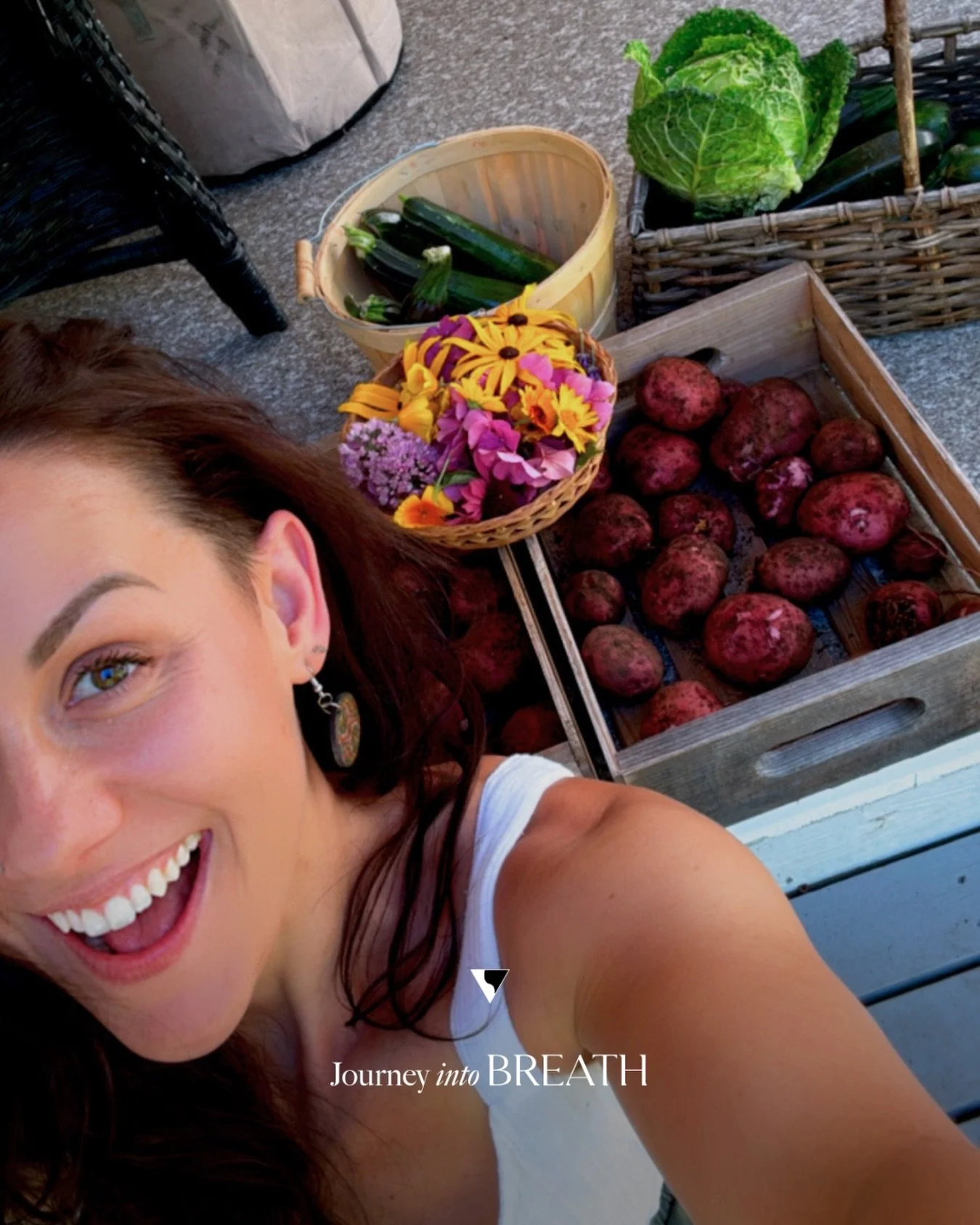 Nothing here is rushed. 👩&zwj;🌾

Everything has its timing &mdash; the growing, the picking, the holding, the sharing. 🫜💐

When you gather what the earth has offered with your own hands, something quiet happens internally. The body stops reaching