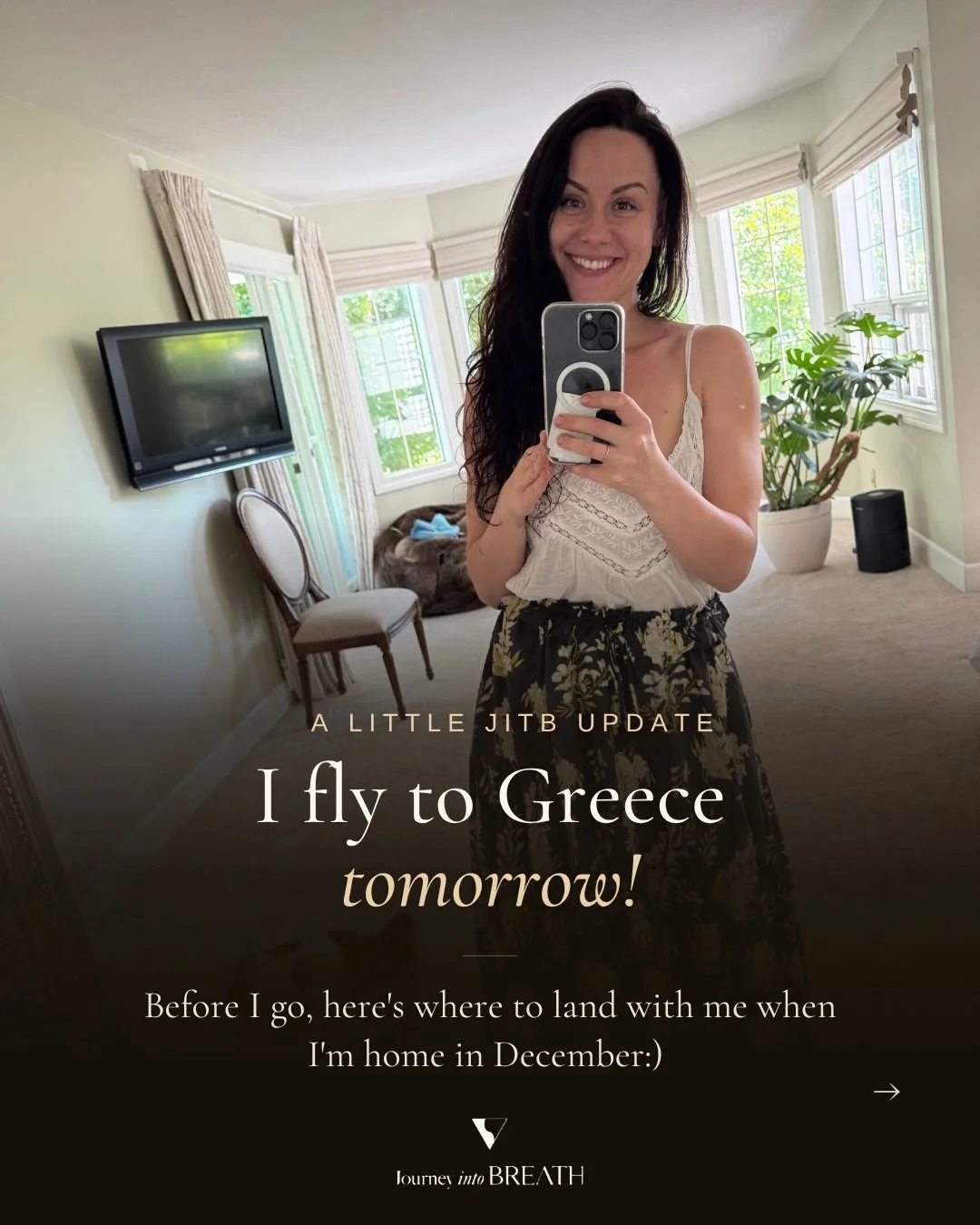 GREECE TOMORROW!!! 🇬🇷🤍

Ahhh, I can hardly believe I&rsquo;m leaving for Greece TOMORROW! 🥹✨

I&rsquo;m going to miss you all immensely, and I&rsquo;m also SO excited for this next chapter. I haven&rsquo;t taken a real vacation in a few years, an