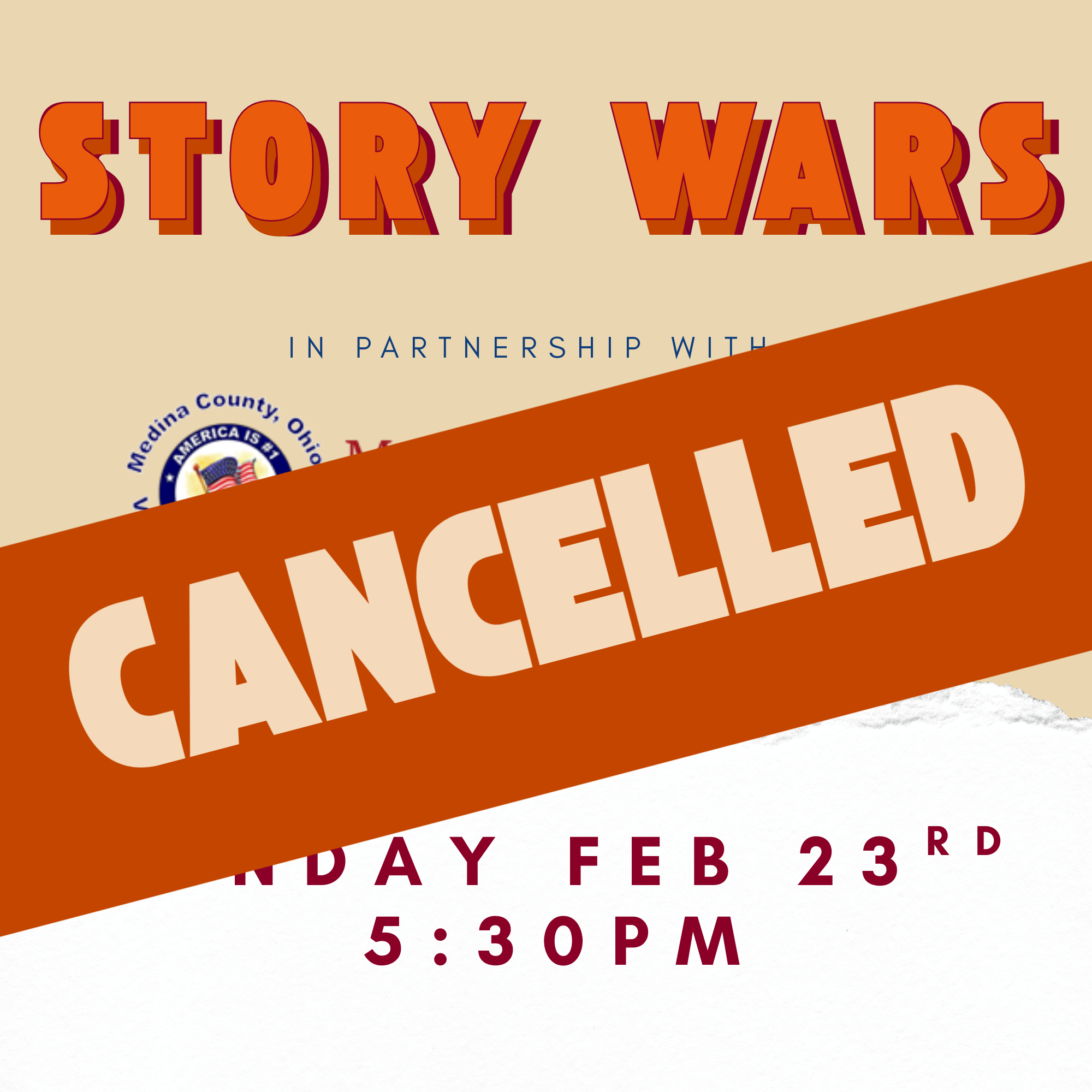 CANCELLED: Story Wars x Medina Veterans Office