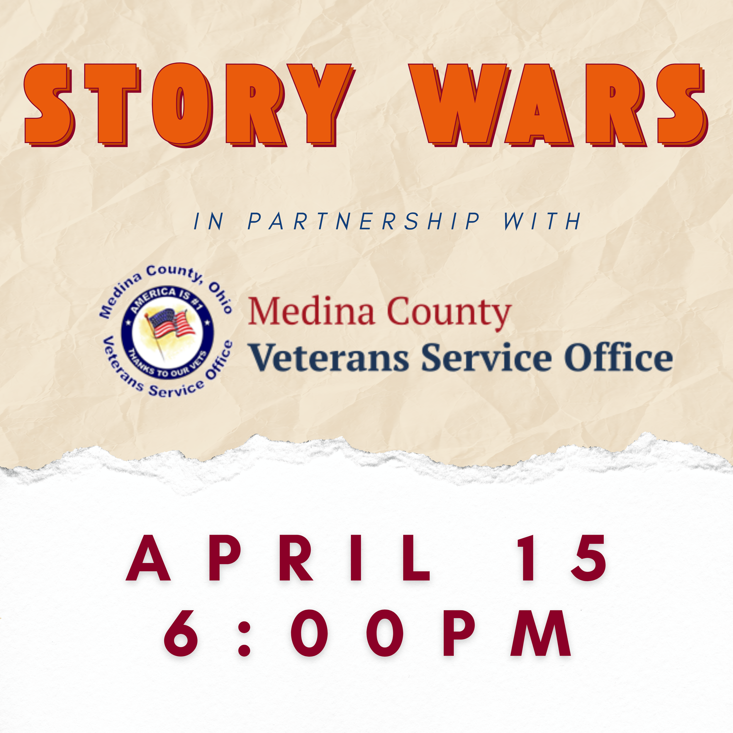 CANCELLED: Story Wars x Medina Veterans Office