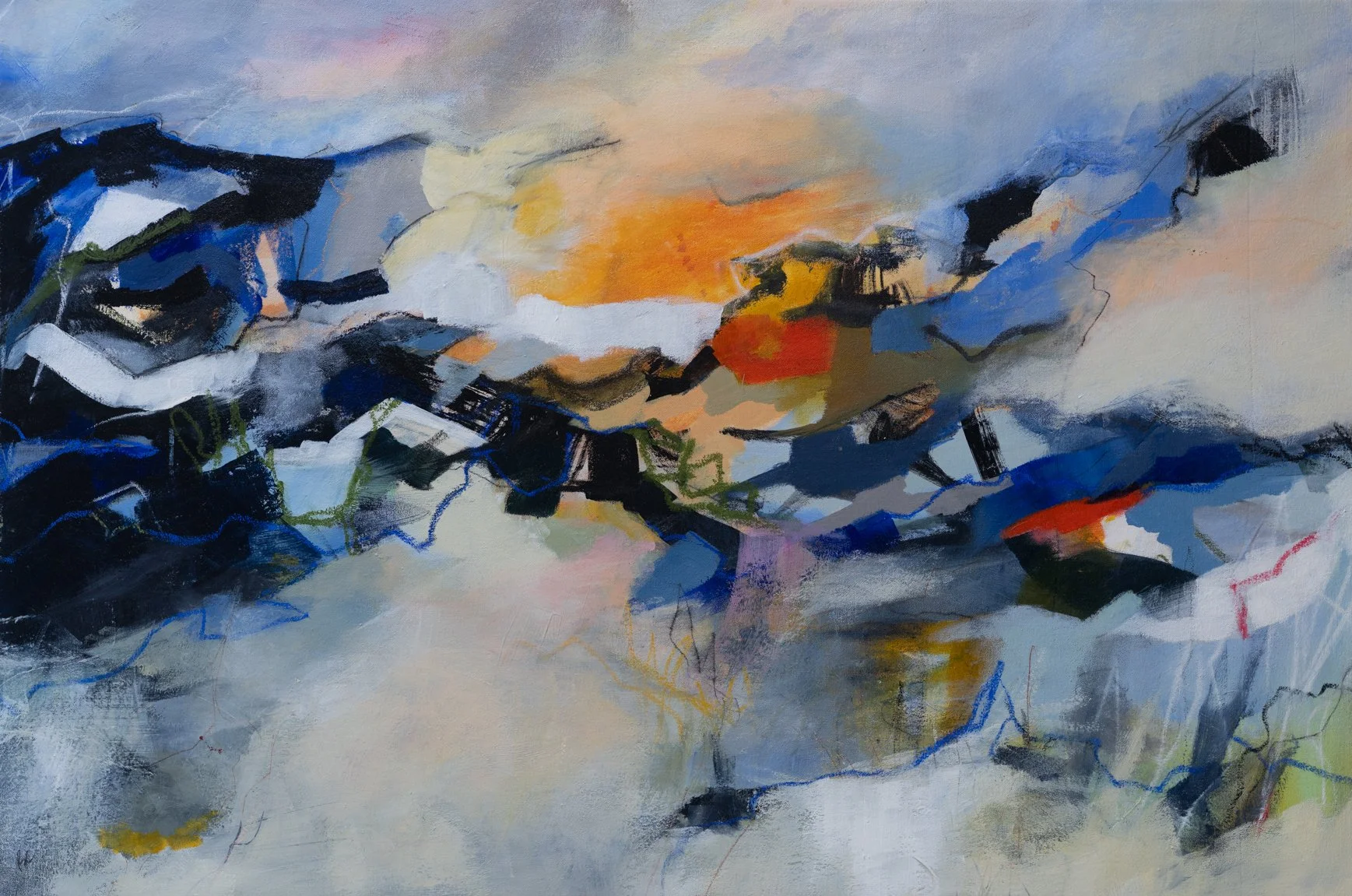 Look over into the word, mixed media on canvas, framed, 93cm x 63cm, £1250