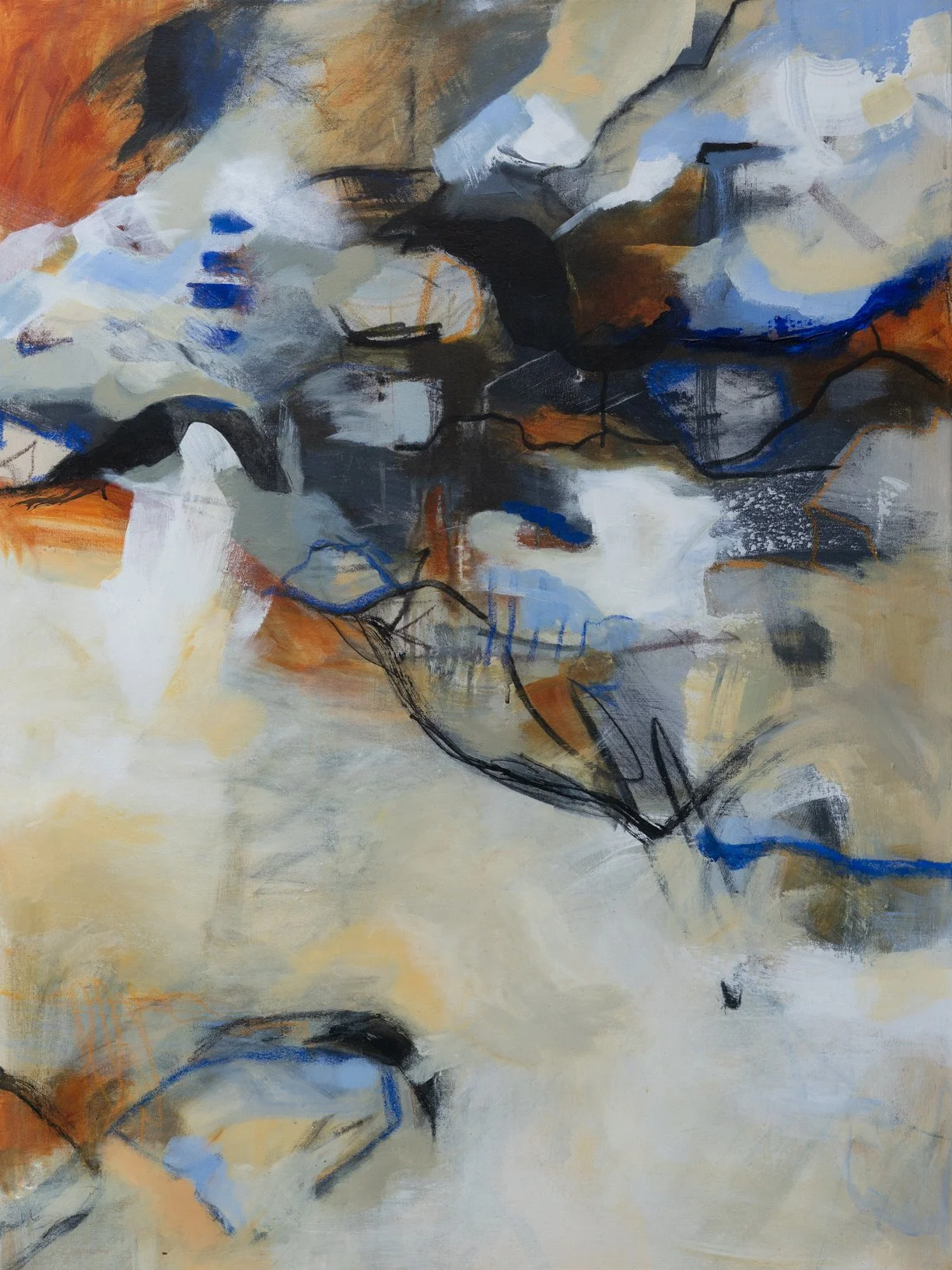 Walking in the mountains, mixed media on canvas, framed, 79cm x 103cm, £1,460