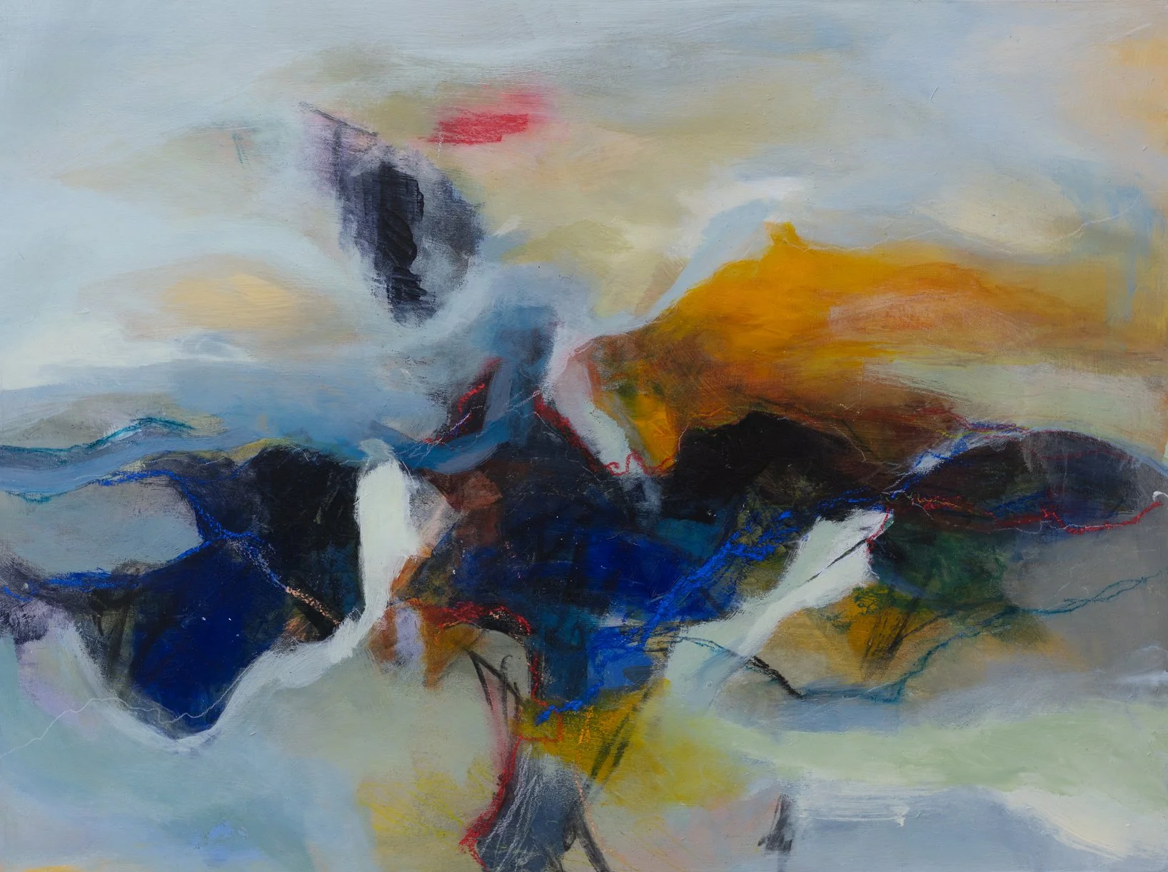 The day opened like a smile, Mixed media on wood panel, framed, 61cm x 45.5cm, £702