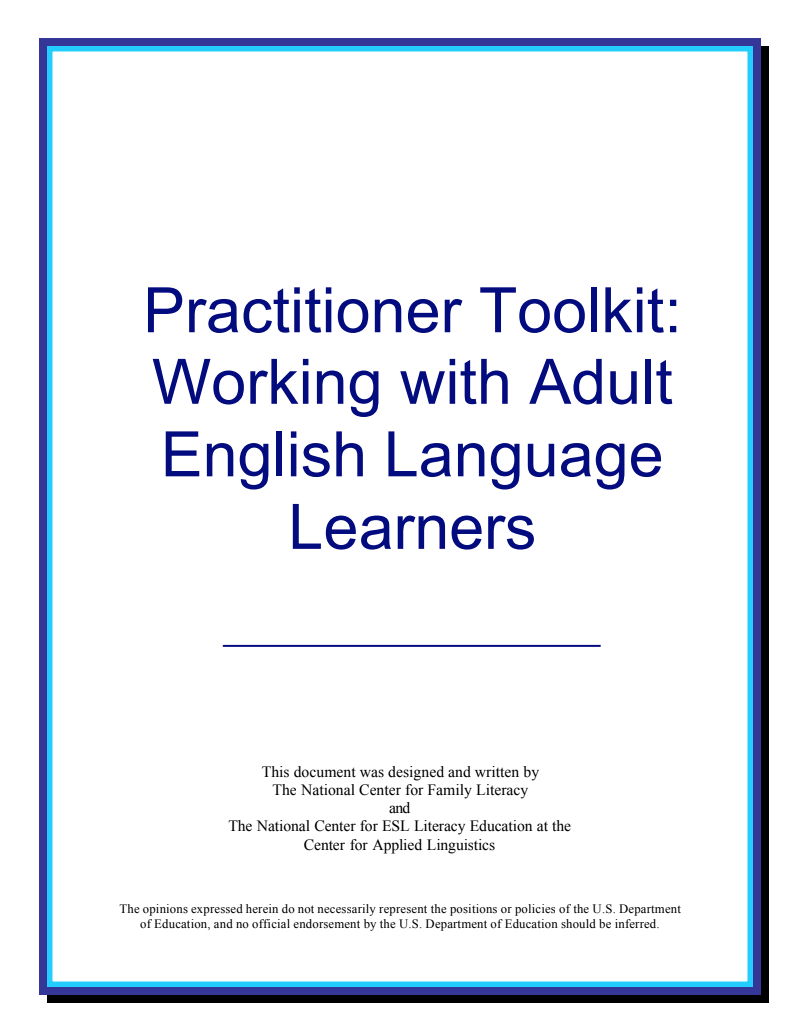 Practitioner Toolkit: Working with Adult English Language Learners