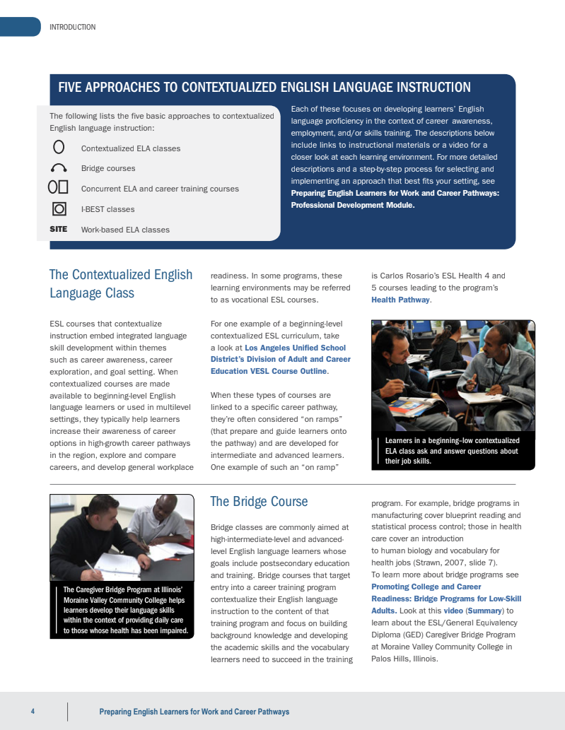 Five Approaches to Contextualized English Language Instruction