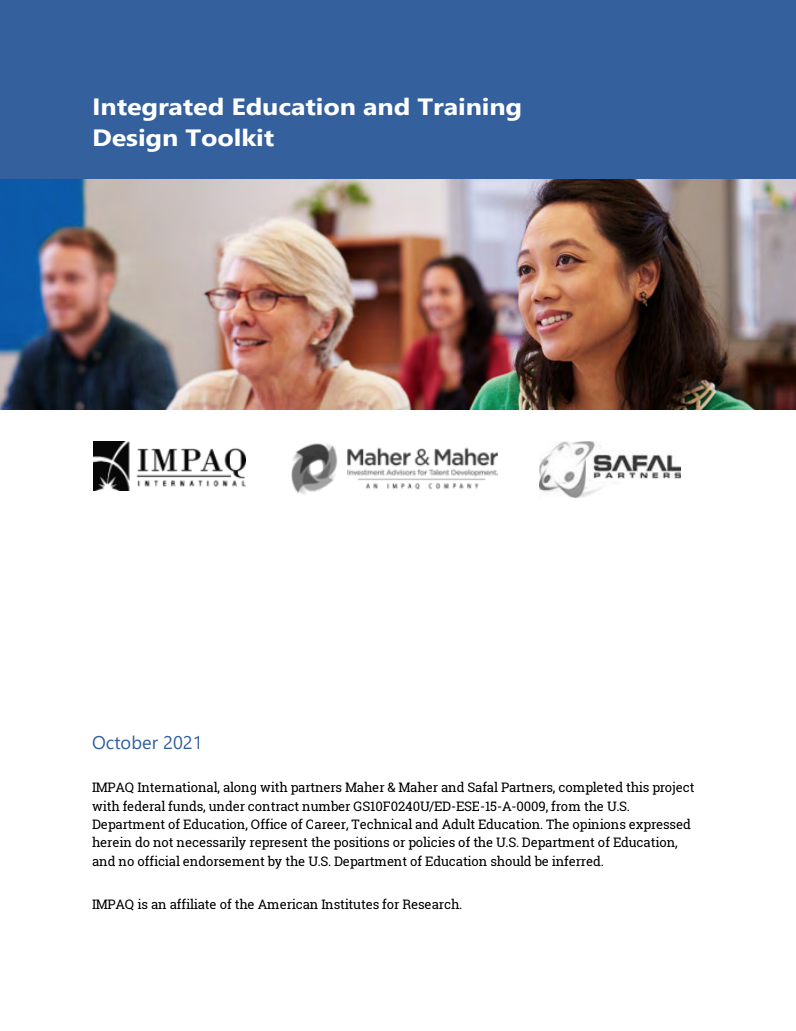 Integrated Education and Training Design Toolkit
