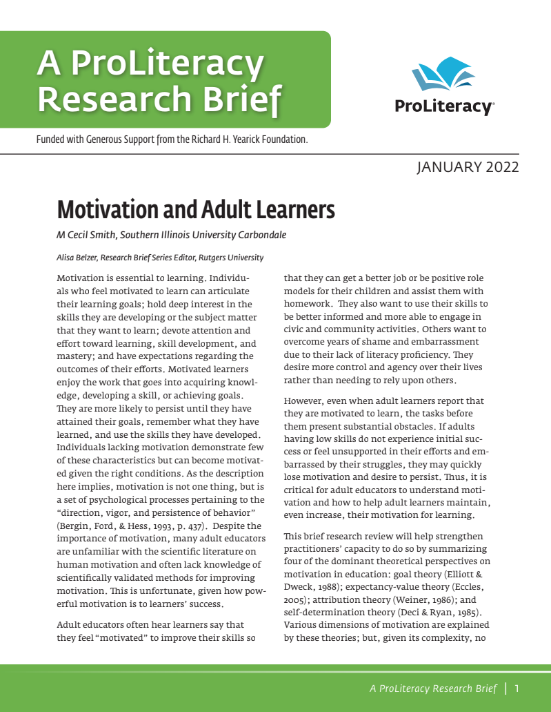 Motivation and Adult Learners