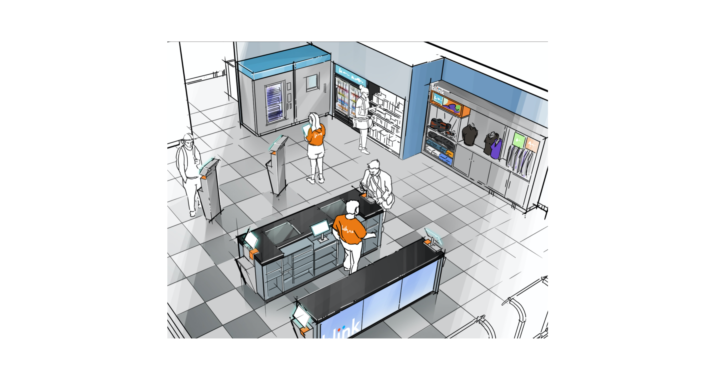 Portable devices optimize staff’s work day, giving them flexibility to move throughout the space to better greet members and solve issues. 