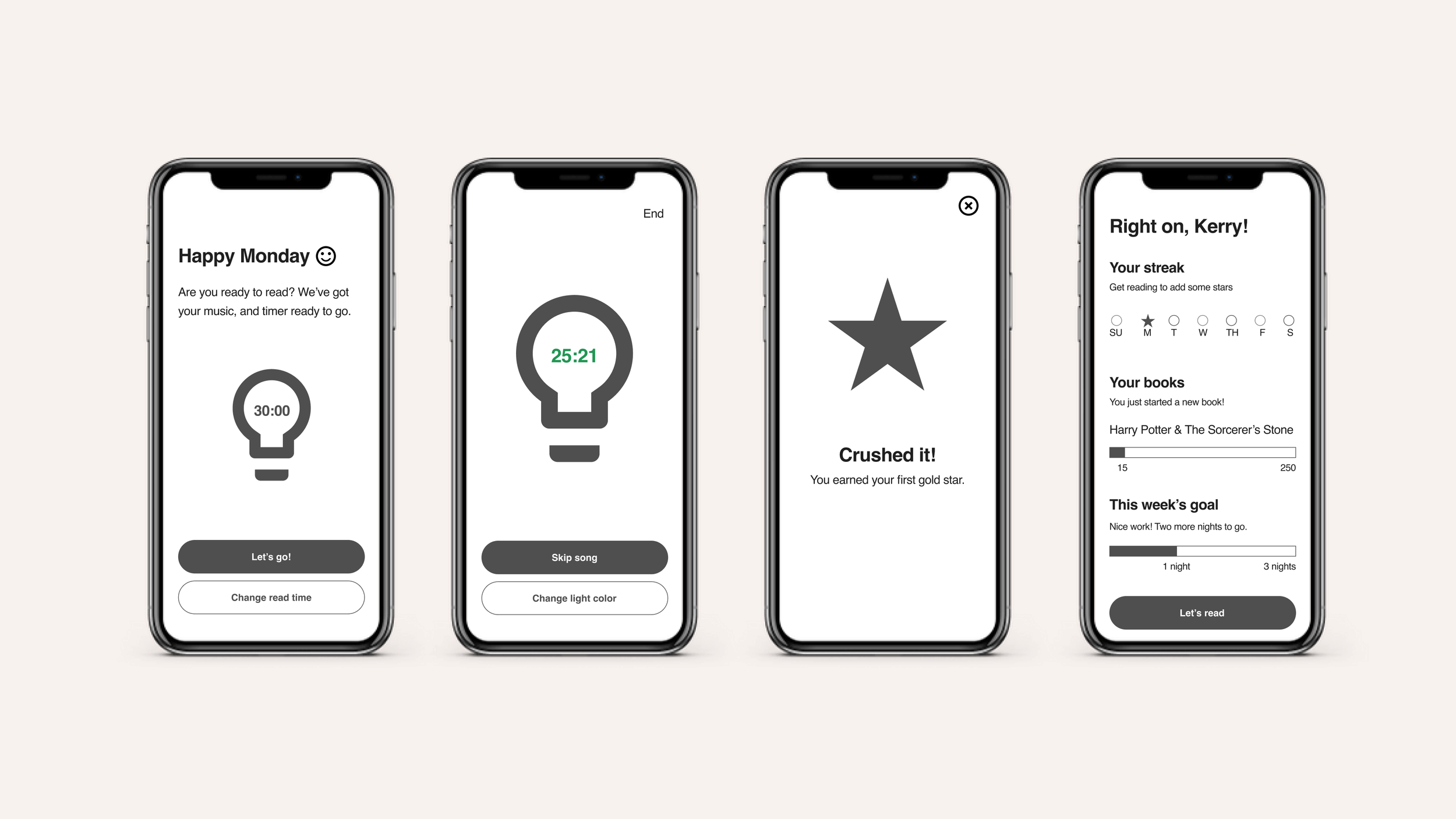 Reading flow connects with a physical light to pair song and colors along reading to make the experience more enjoyable, and reward reading.