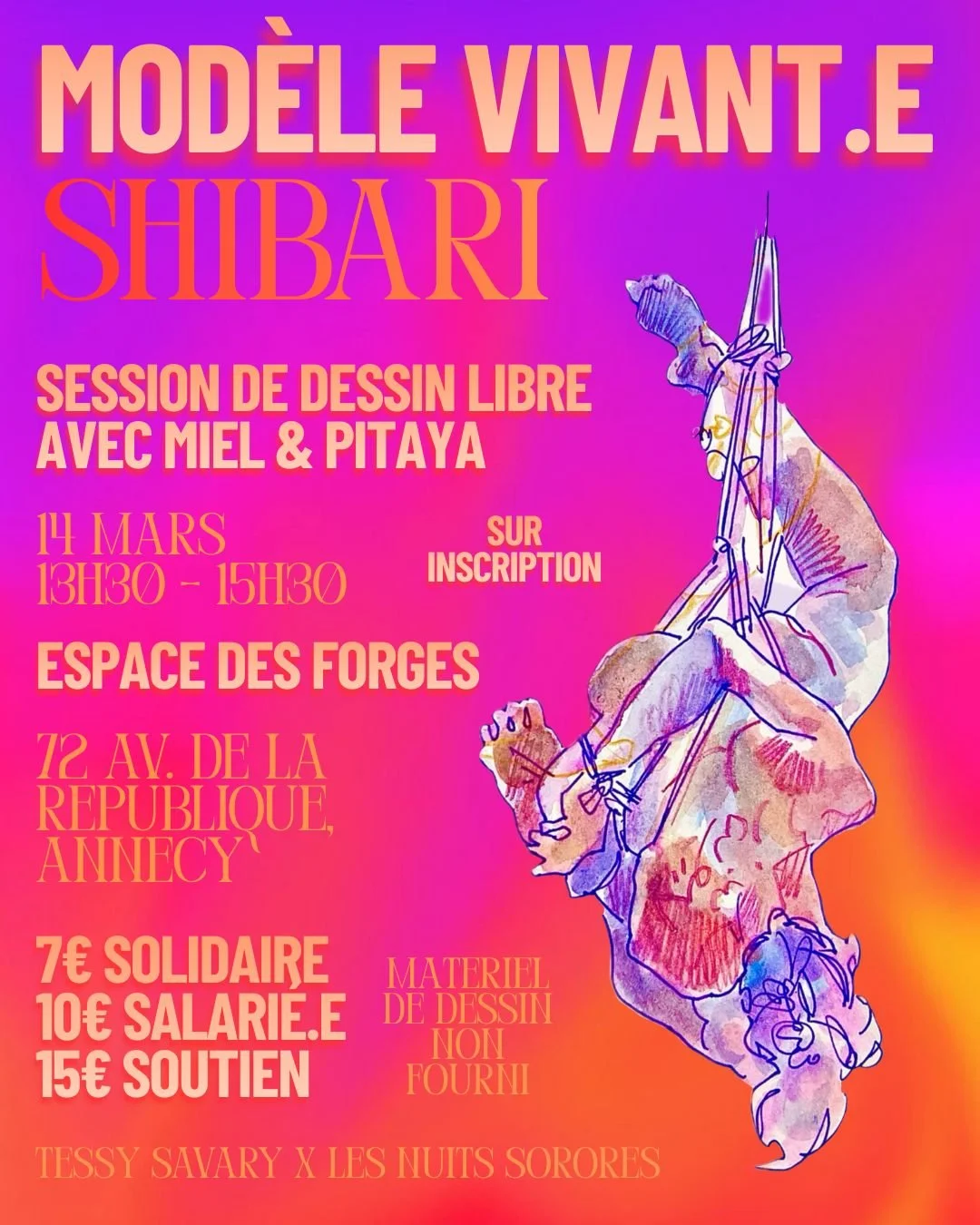 LES NUITS SORORES (ANNECY) Initiation au shibari &amp; modèle vivant.e