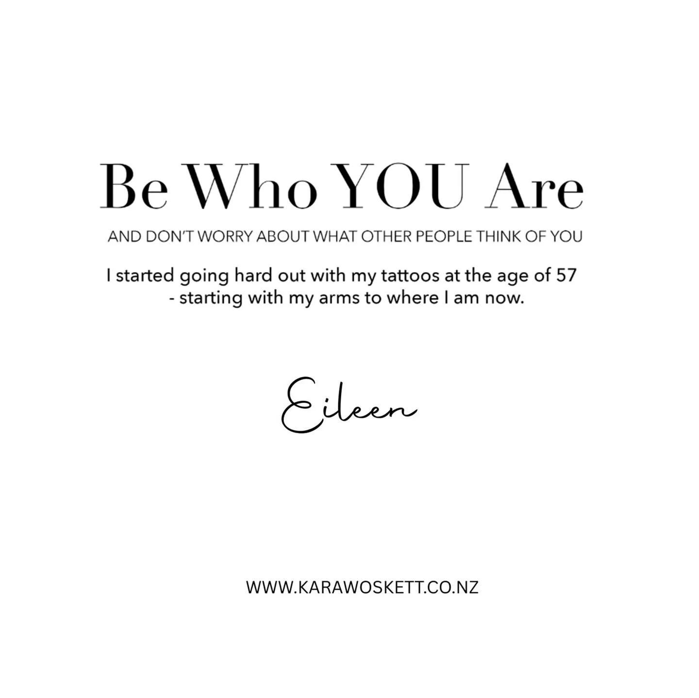 INKED Photographic Campaign

&ldquo;Be who YOU are and don&rsquo;t worry about what other people think. I started going hard with my tattoos at the age of 57 - starting with my arms to where I am now&rdquo;
- Eileen

Tattooist - @sostattoonz