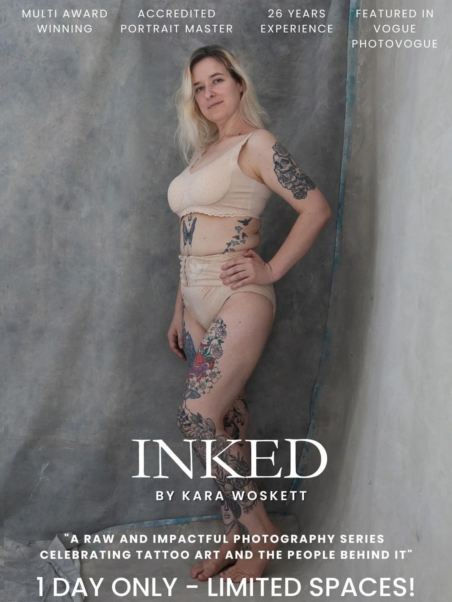 INKED - Photographic Campaign - Photographed over 1 day only 

&ldquo;I always say, my job is done properly when my client leaves with a smile on their face. It builds that confidence and self-love that I love to see&rdquo;
- Stefanie @sostattoonz 
T