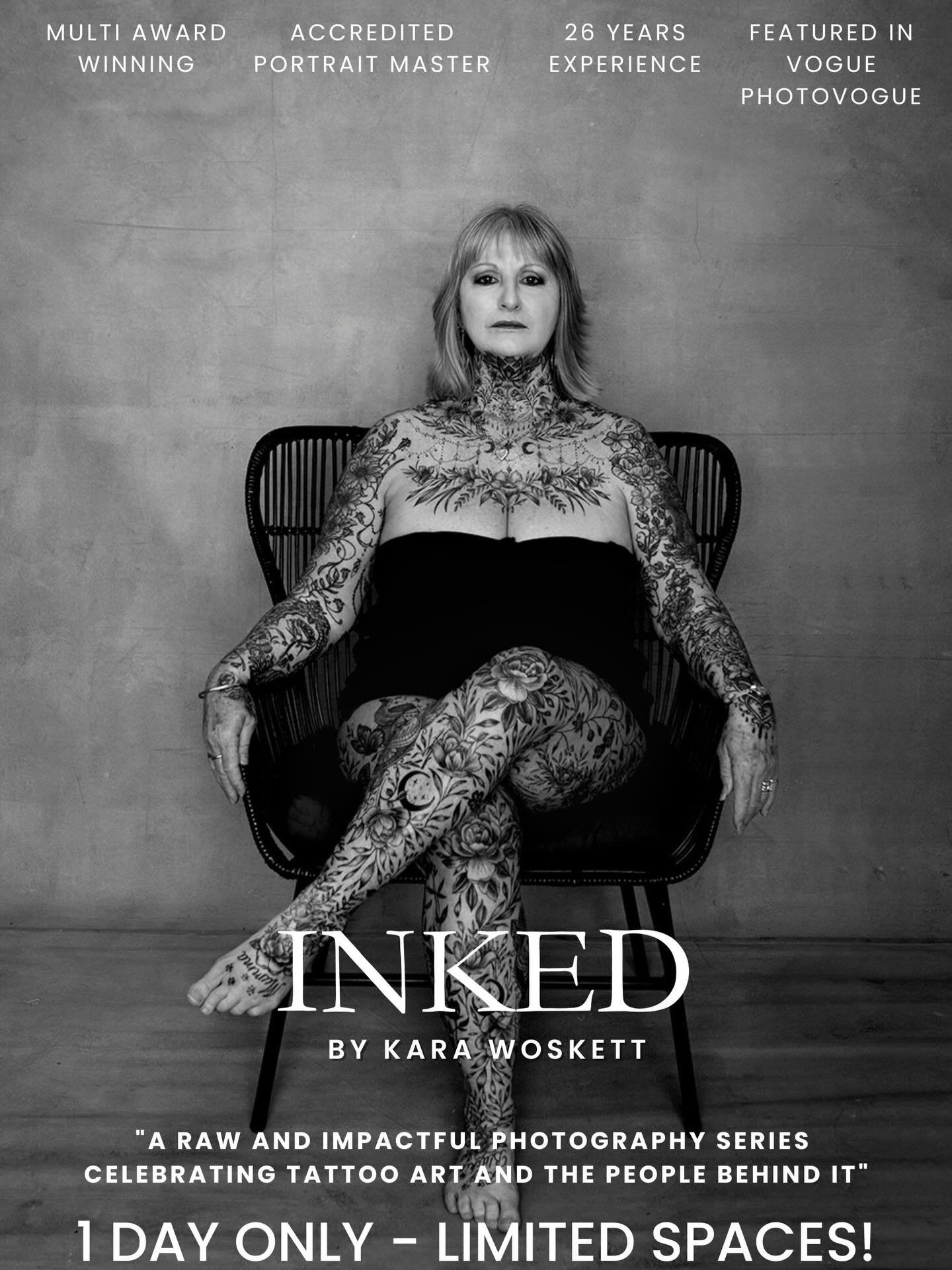 INKED - Photographic Campaign - photographed over 1 day only
For details and to book link is in comments or dm me

&ldquo;Be who you are and don&rsquo;t worry what other people think of you&rdquo; 

&ldquo; I started going hard out with my tattoos at