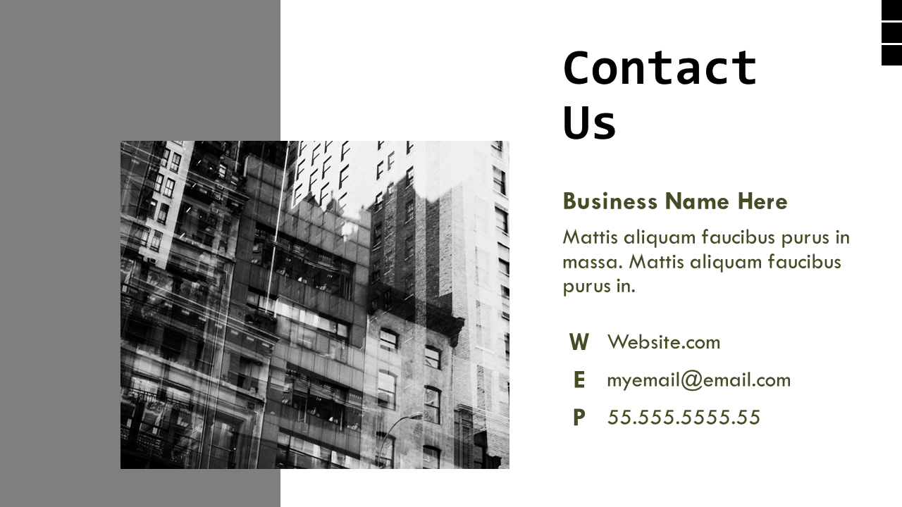 PowerPoint Workshop Template Contact Us Slide