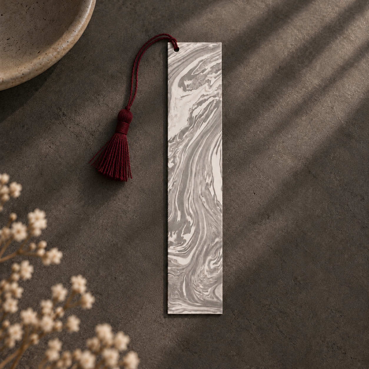 Suminagashi Bookmark Burgundy 01.png