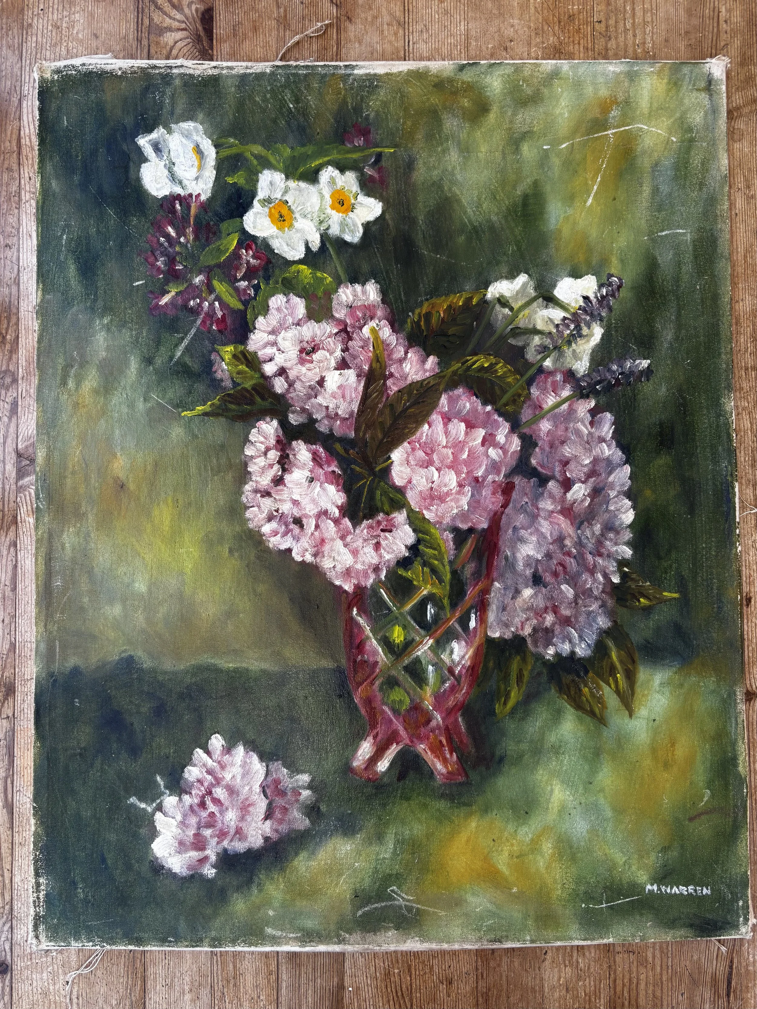 "Summer Hydrangeas", Oil on Artist's Board