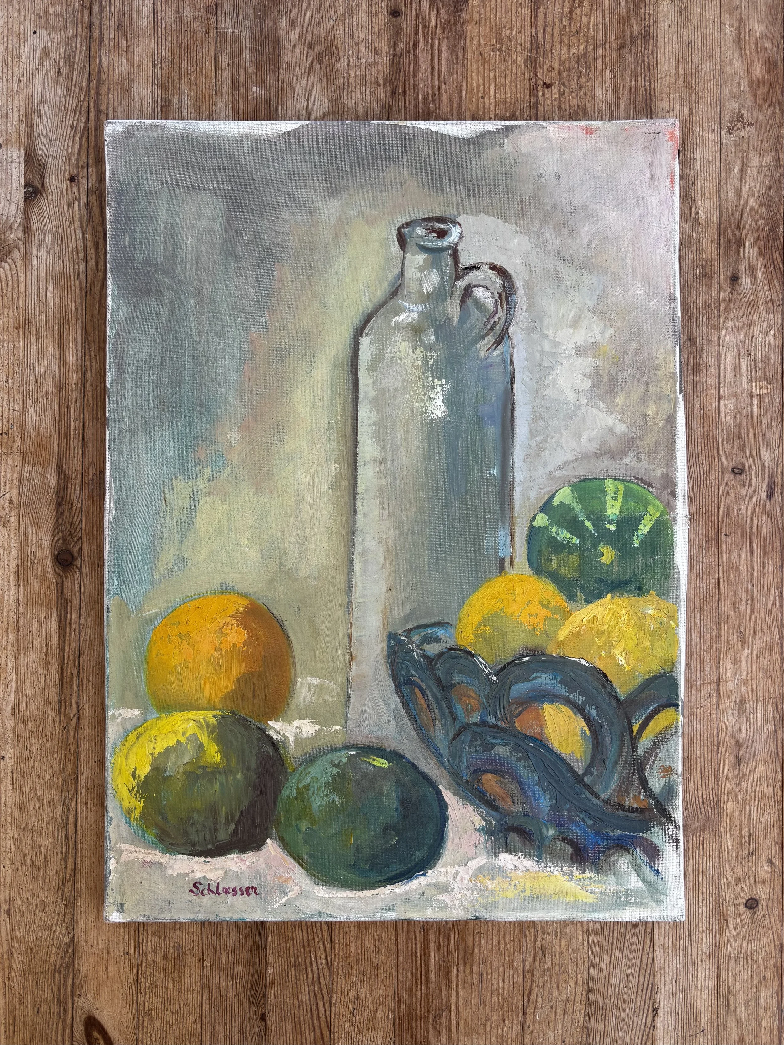 “Les Coloquintes”, Still Life on Canvas Board
