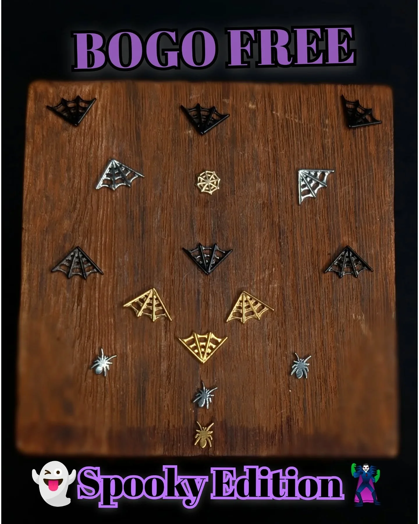 Spooky season is upon us! As per usual, it's BOGO Free Piercings all day today, but in case you needed extra incentive, starting today and lasting all the way until Halloween, mention this deal to get an extra $10 off any 🕷️spooky🕷️ jewelry upgrade