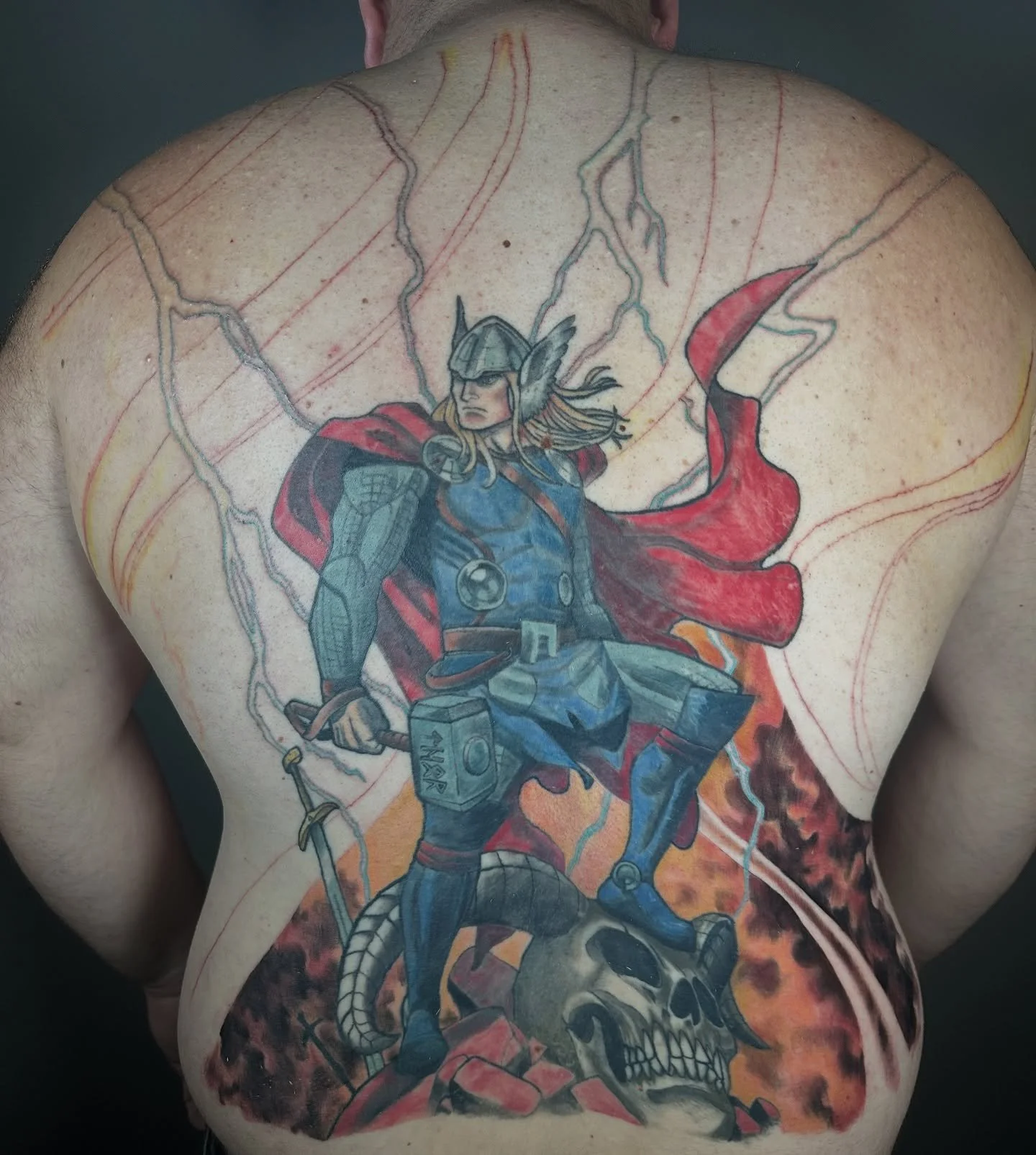 Got some work done on my buddy Shane&rsquo;s Thor back piece! We are getting super close to wrapping this thing up, I can&rsquo;t wait!

Swipe to see the marker drawing!!

#tattoo #tattooed #tattos #thortattoo #backpiece #backpiecetattoo #pghtattoo #