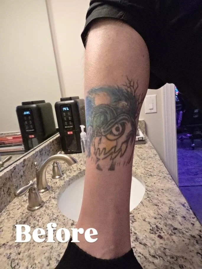 &ldquo;Prince of Darkness&rdquo; half sleeve I&rsquo;m working on for my buddy @gary_wright_music and also it&rsquo;s a cover up! Can&rsquo;t wait to do the other side it&rsquo;s gonna be so sick!!!