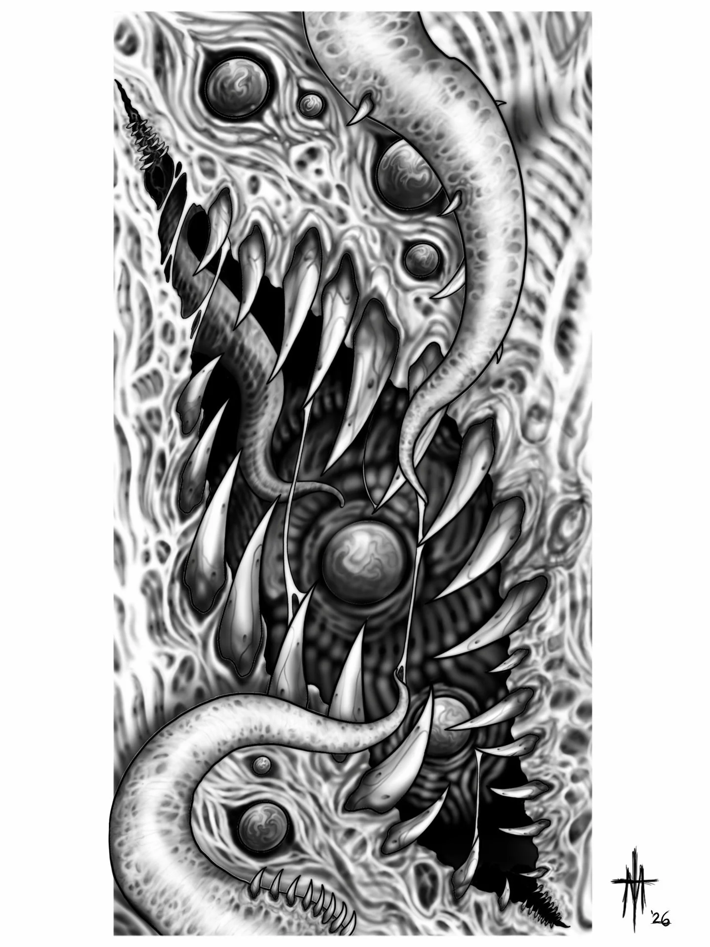 Would love to do some more bio mech minter work! I will heavily discount tattoos in this style if you&rsquo;re interested! I&rsquo;ve got plenty of available dates for April-June and a couple left in March!

Also thinking about turning this piece int