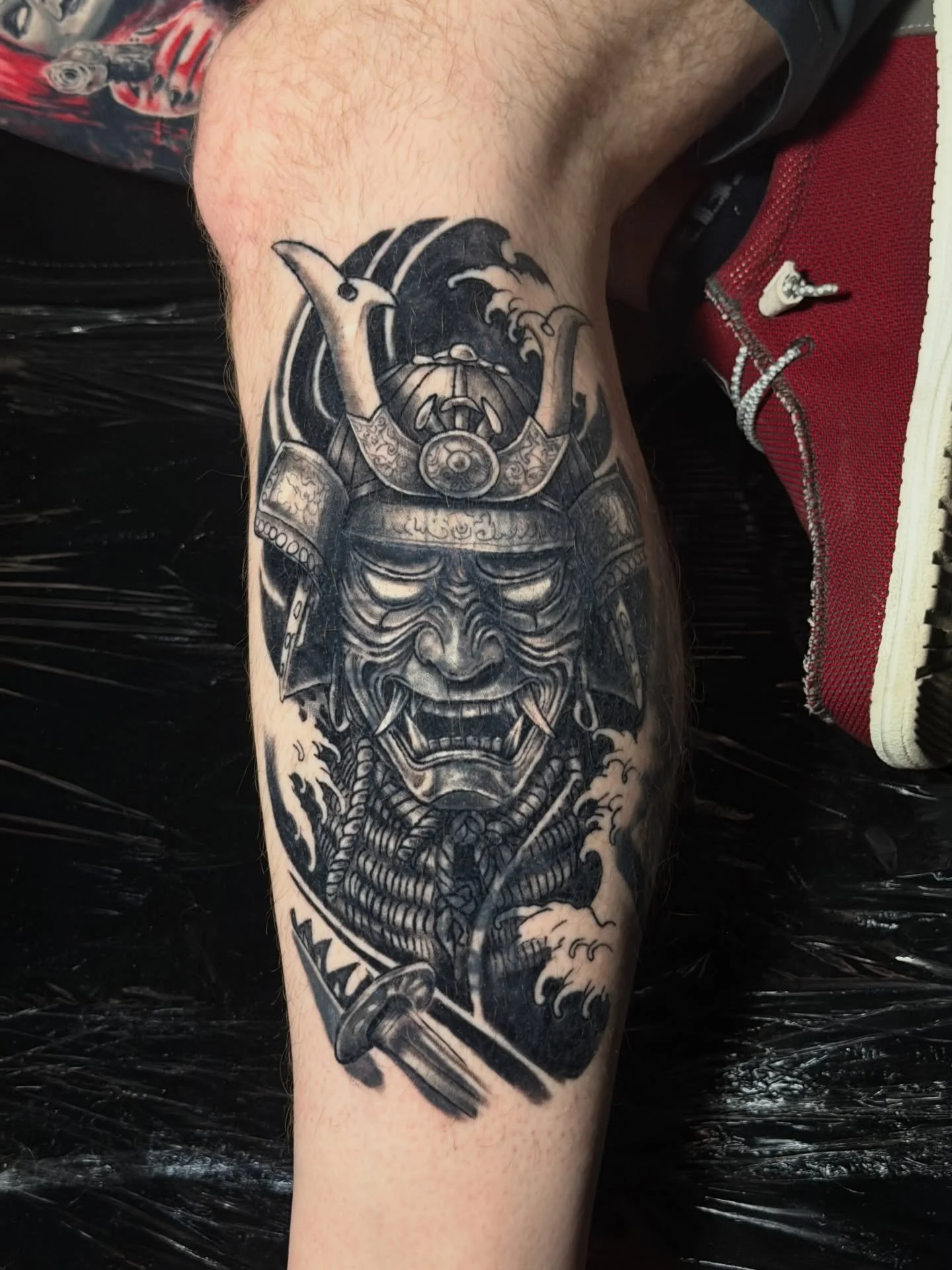 Got a healed shot of this Samurai coverup for the homie Chuck! 
*first photo healed 
*second photo fresh
*third photo is what we covered 

Thanks for all your trust and support brother! Looking forward to the next project!