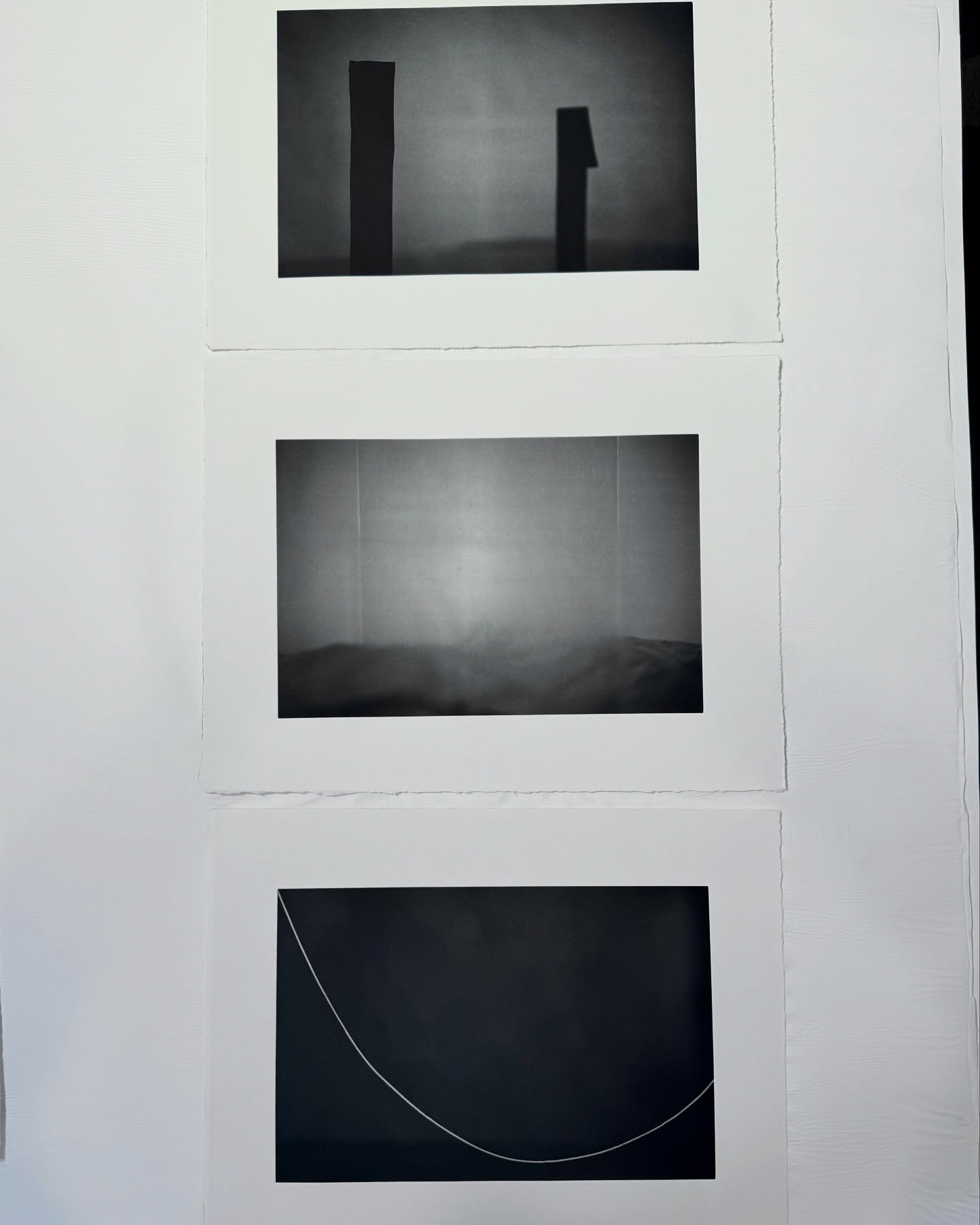 We got to print this amazing suite of images from @nelisfranken these were some really beautiful, experimental photographic works that translated to gravure so well. These were all printed in a slightly cool black that created such a great harmony of