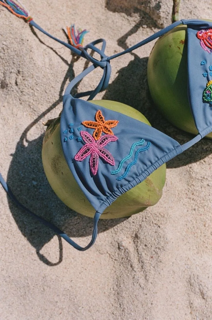  Elegant Beaded Bikini Top – Summer Glam in Airlie Beach