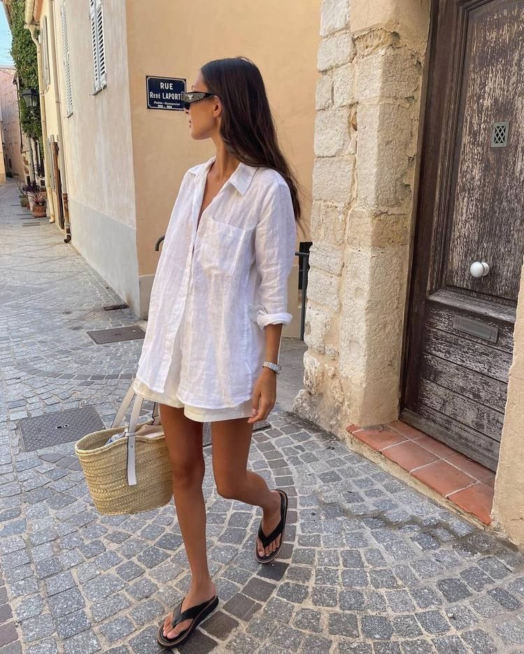 Breezy White Shirtdress for Coastal Strolls in Milos