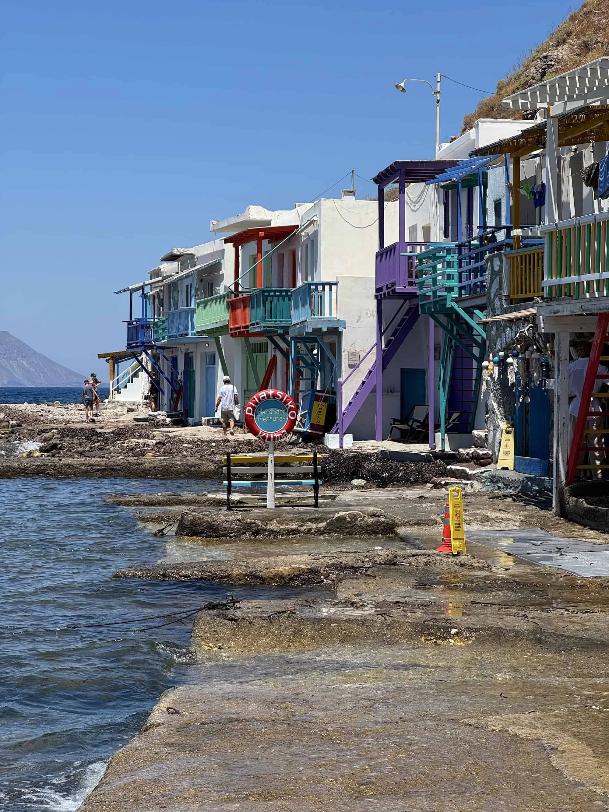 Colorful Klima Syrmata Lining the Waterfront in Milos