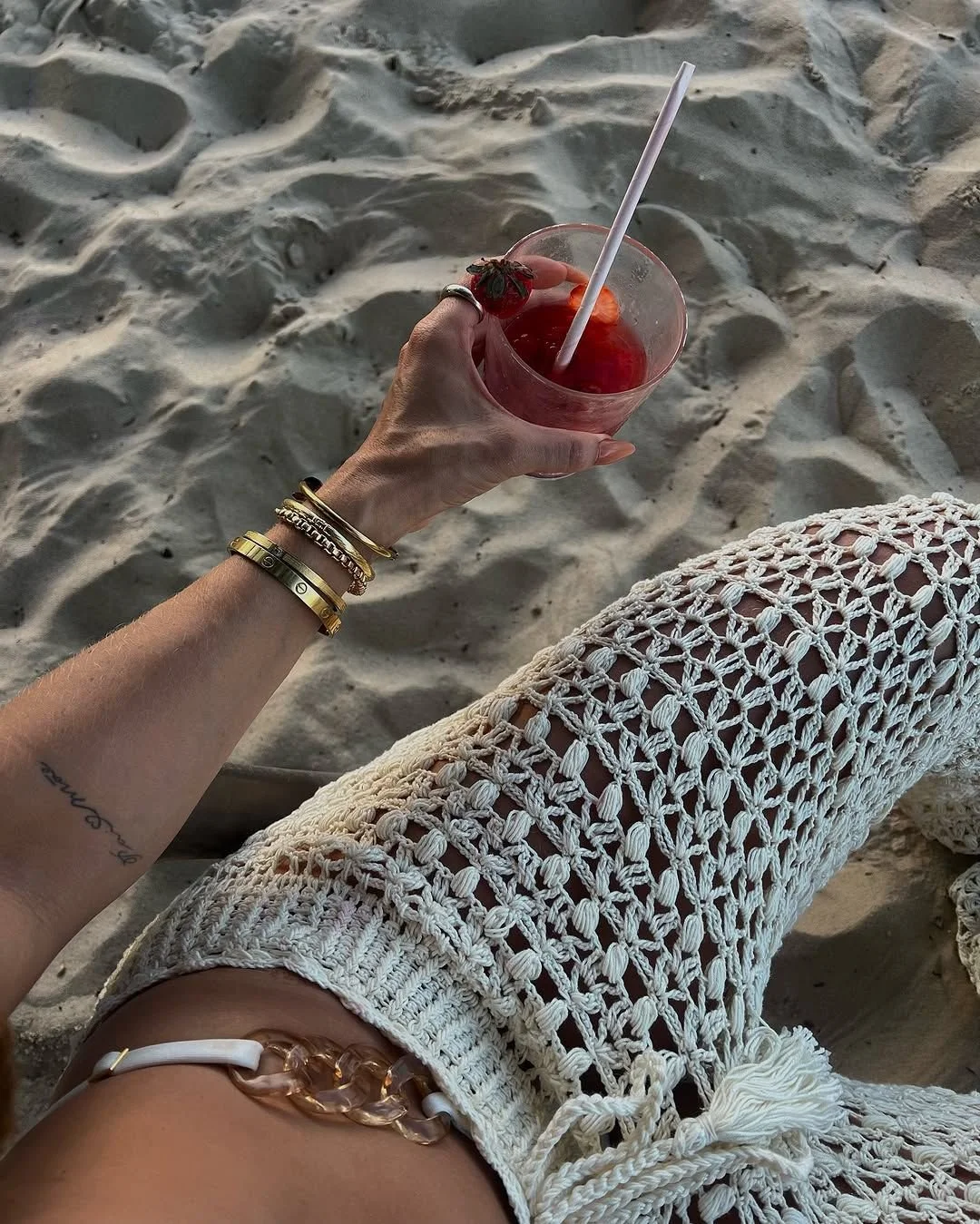 Crochet Beachwear &amp; Strawberry Sips – Milos Daytime Style