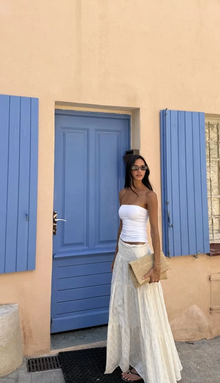 Minimalist Lace Maxi for Seaside Wandering